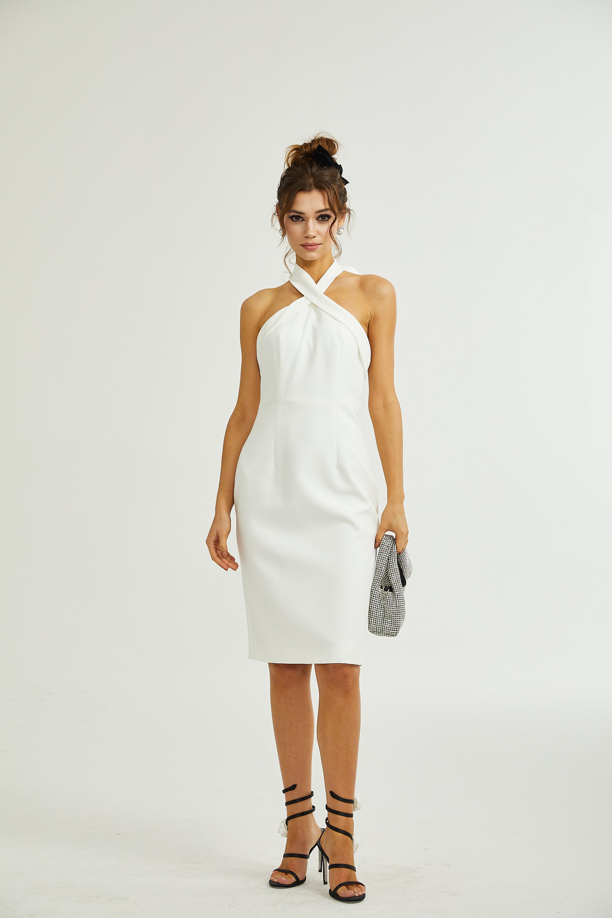 Azzurra crossover-strap midi dress