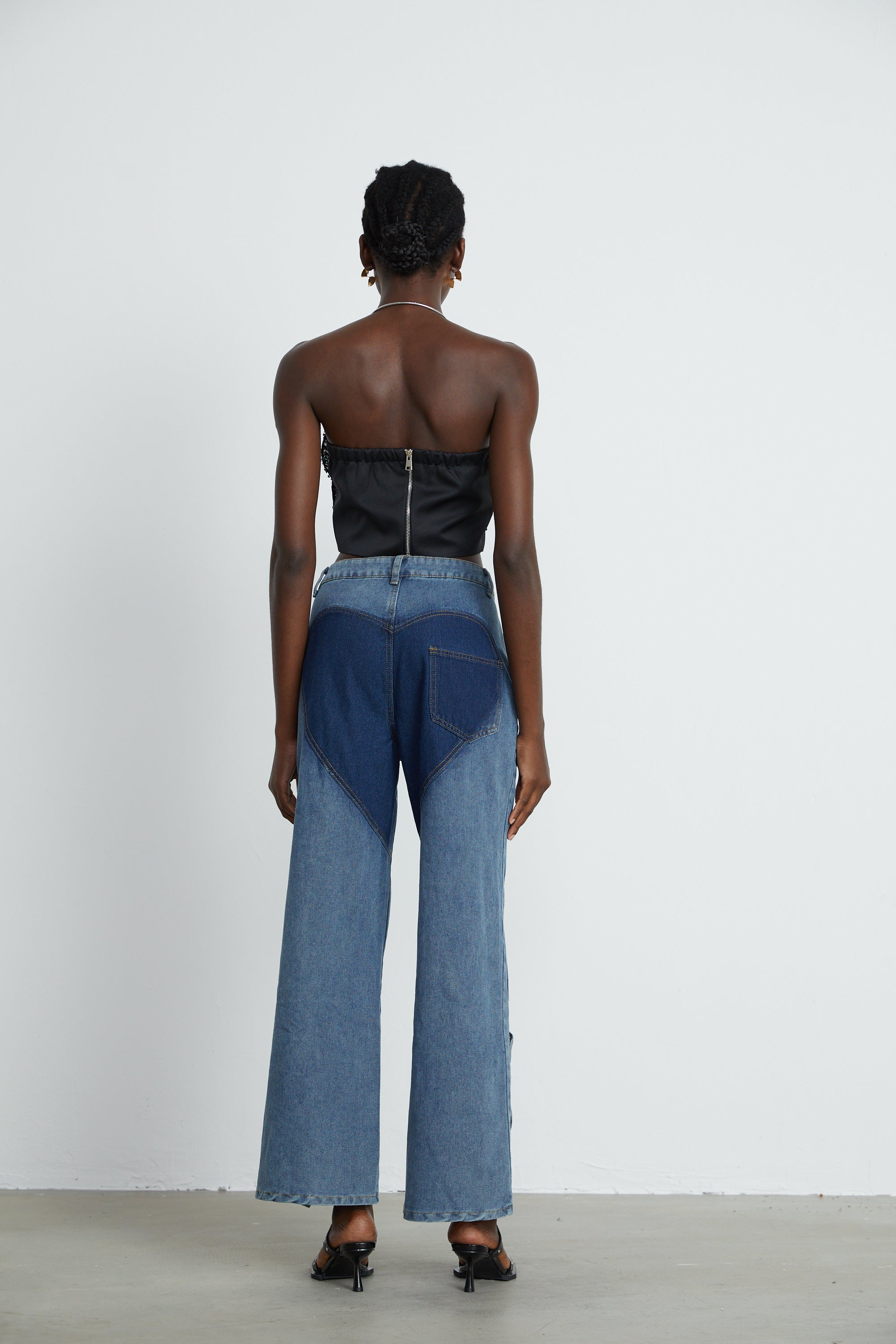 Blanche high-waist cut-out jeans