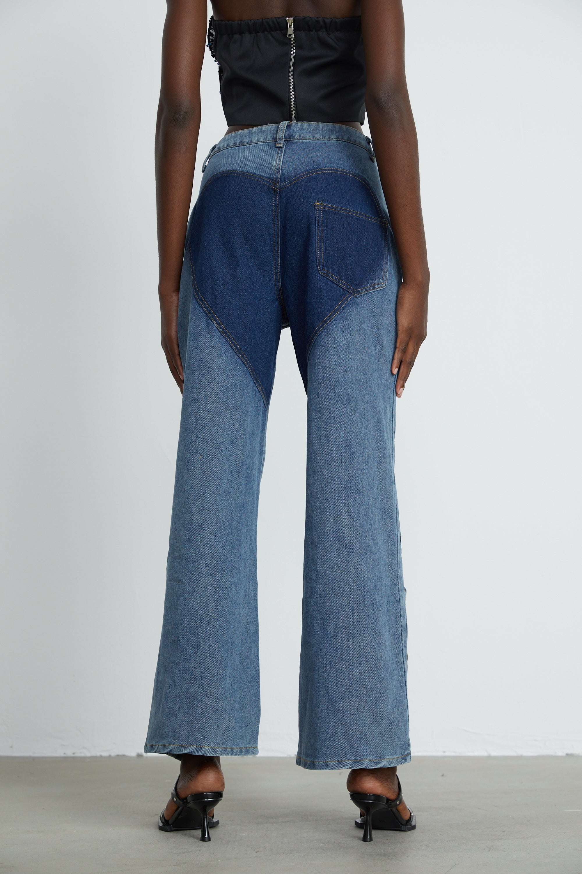 Blanche high-waist cut-out jeans