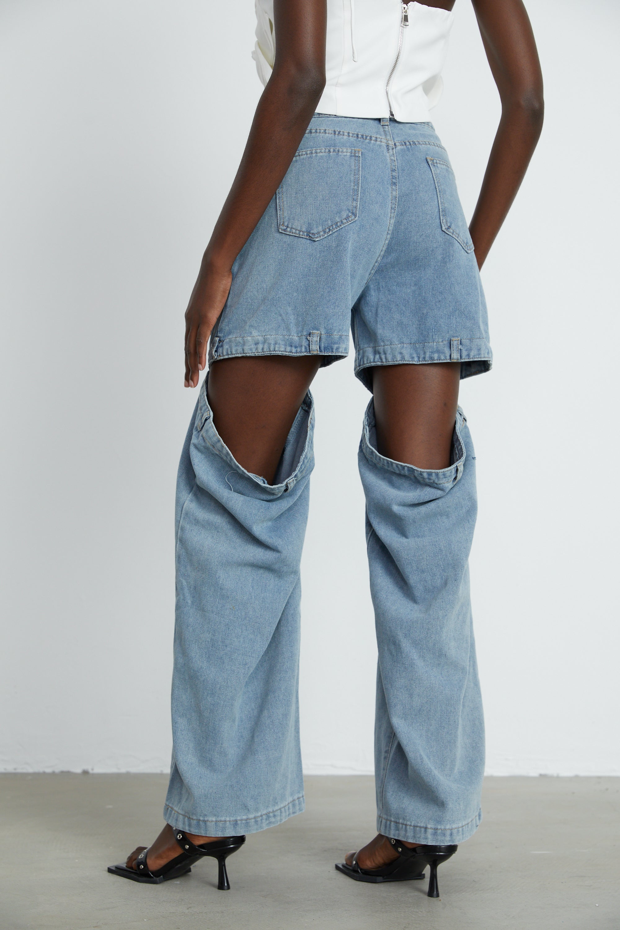 Céleste cut-out wide-leg jeans