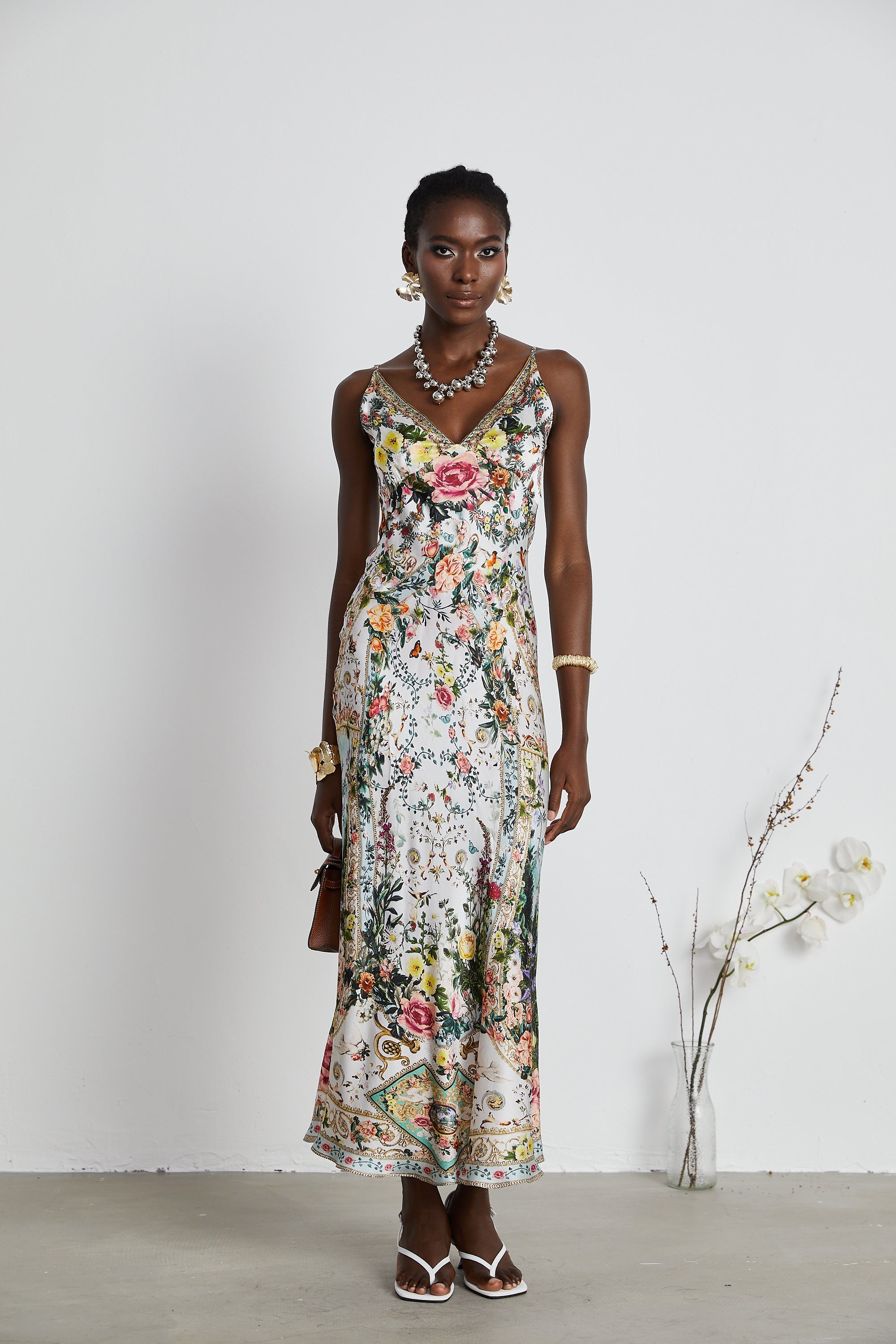 Isabelle V-neck floral-print maxi dress