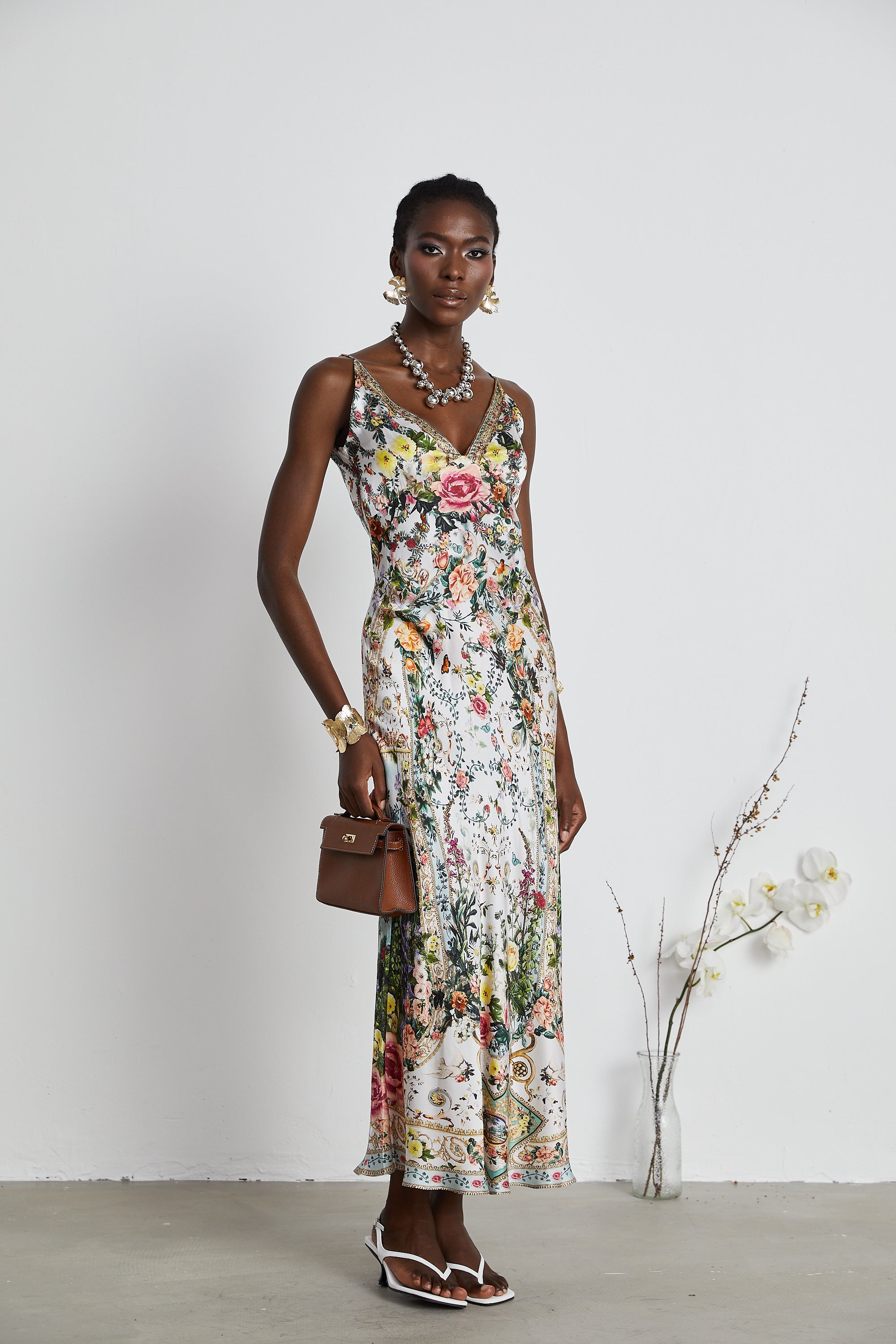 Isabelle V-neck floral-print maxi dress