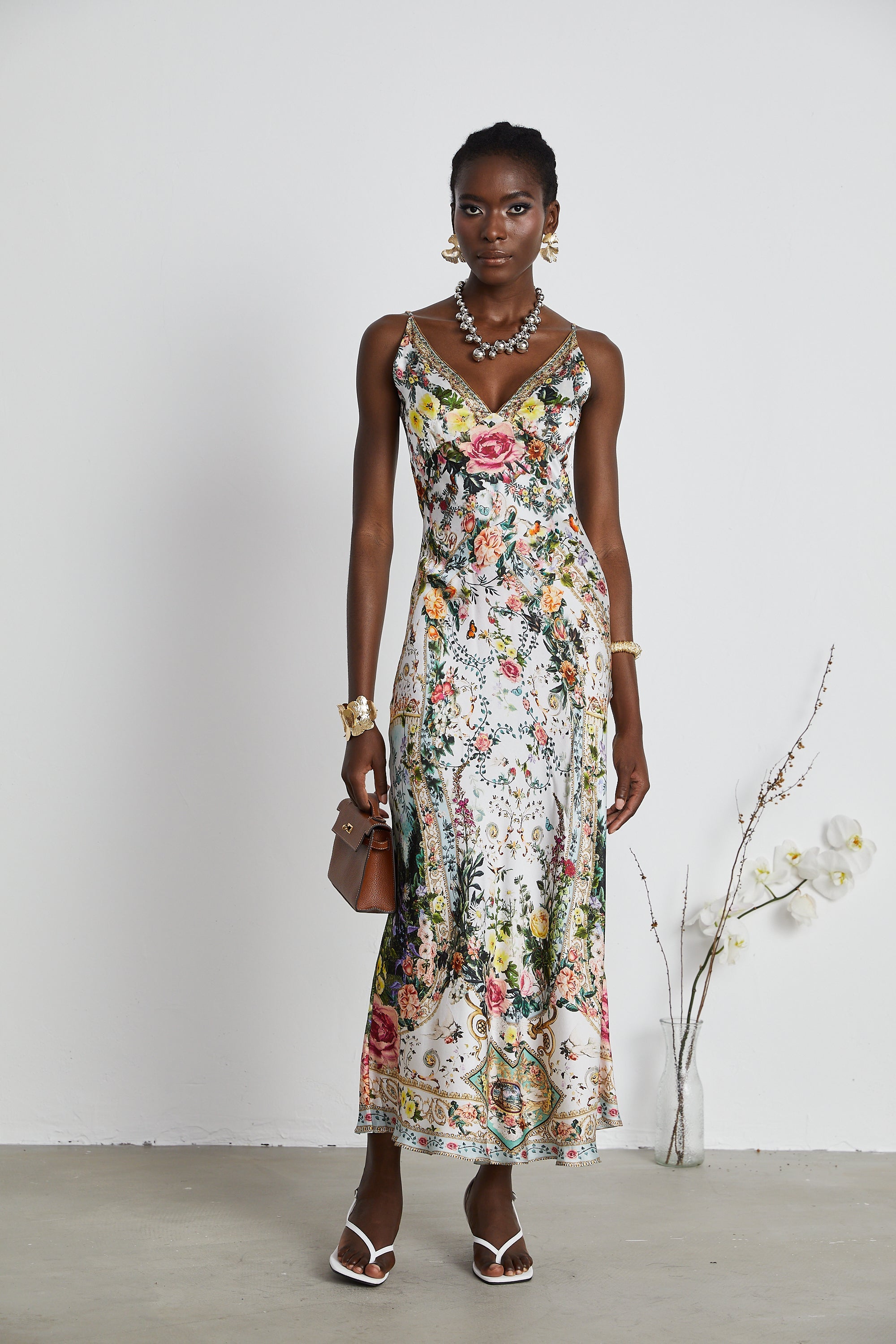 Isabelle V-neck floral-print maxi dress