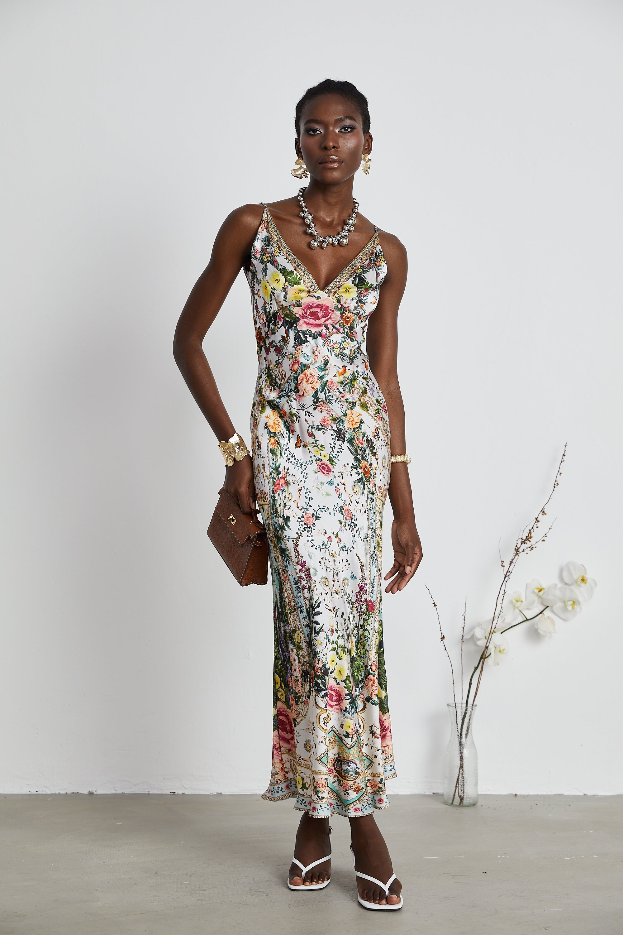 Isabelle V-neck floral-print maxi dress