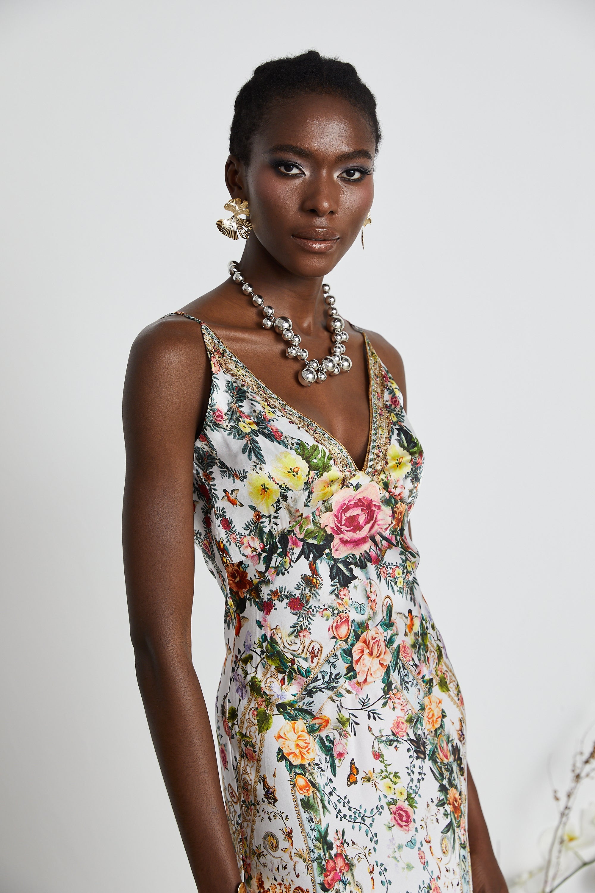 Isabelle V-neck floral-print maxi dress