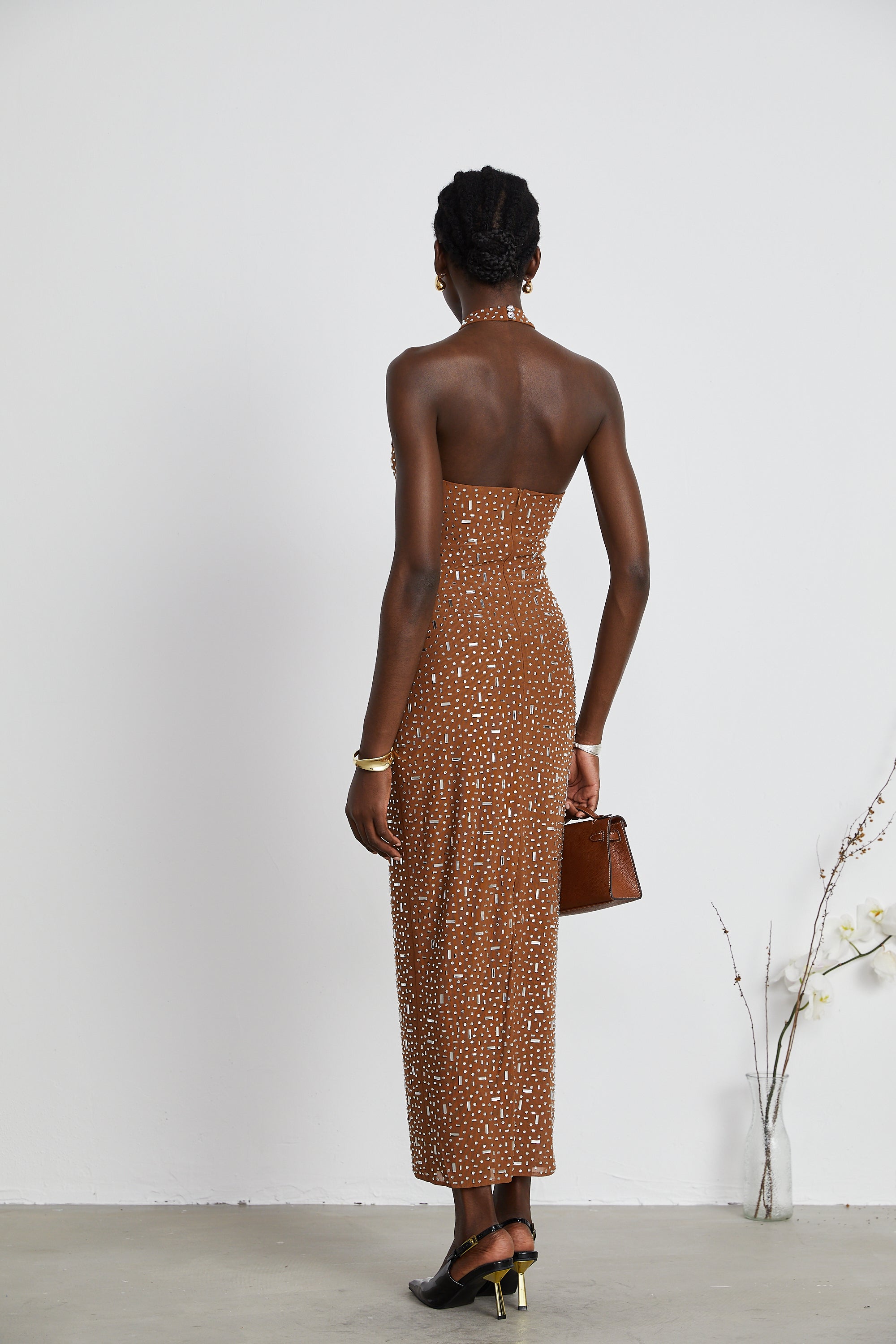 Désirée embellished halterneck maxi dress