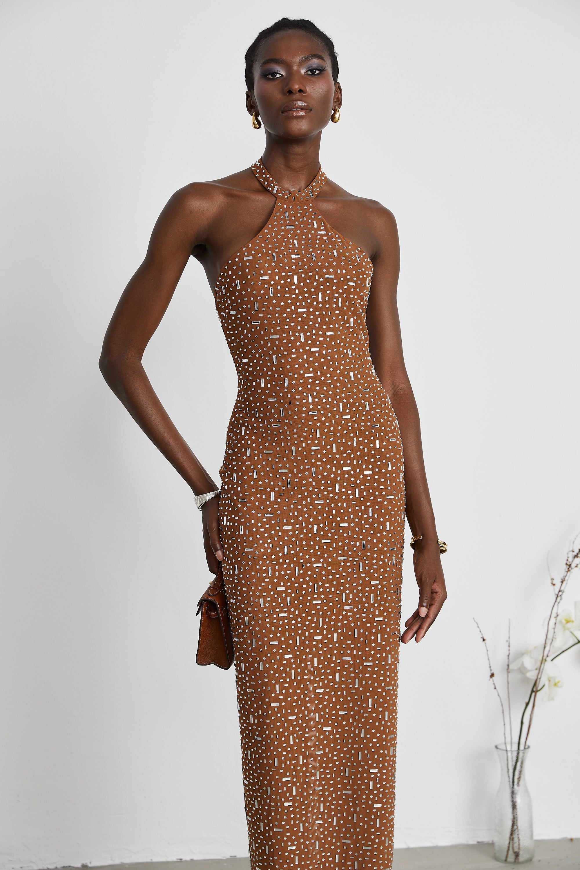 Désirée embellished halterneck maxi dress