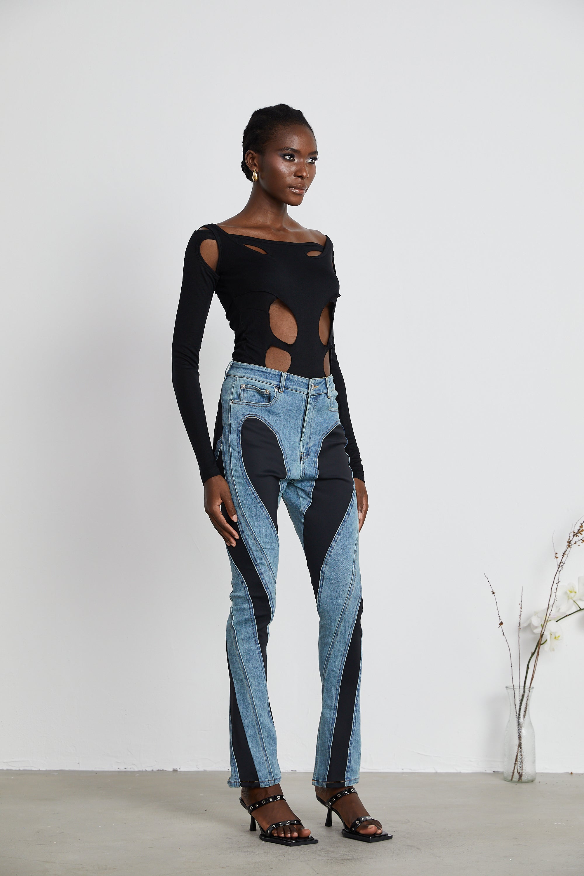 Noémie spiral panelled skinny jeans