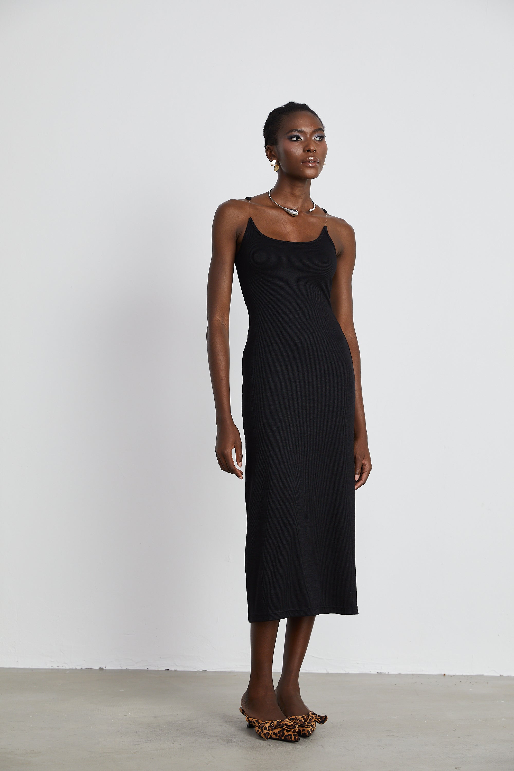 Madeleine invisible-strap ribbed maxi dress