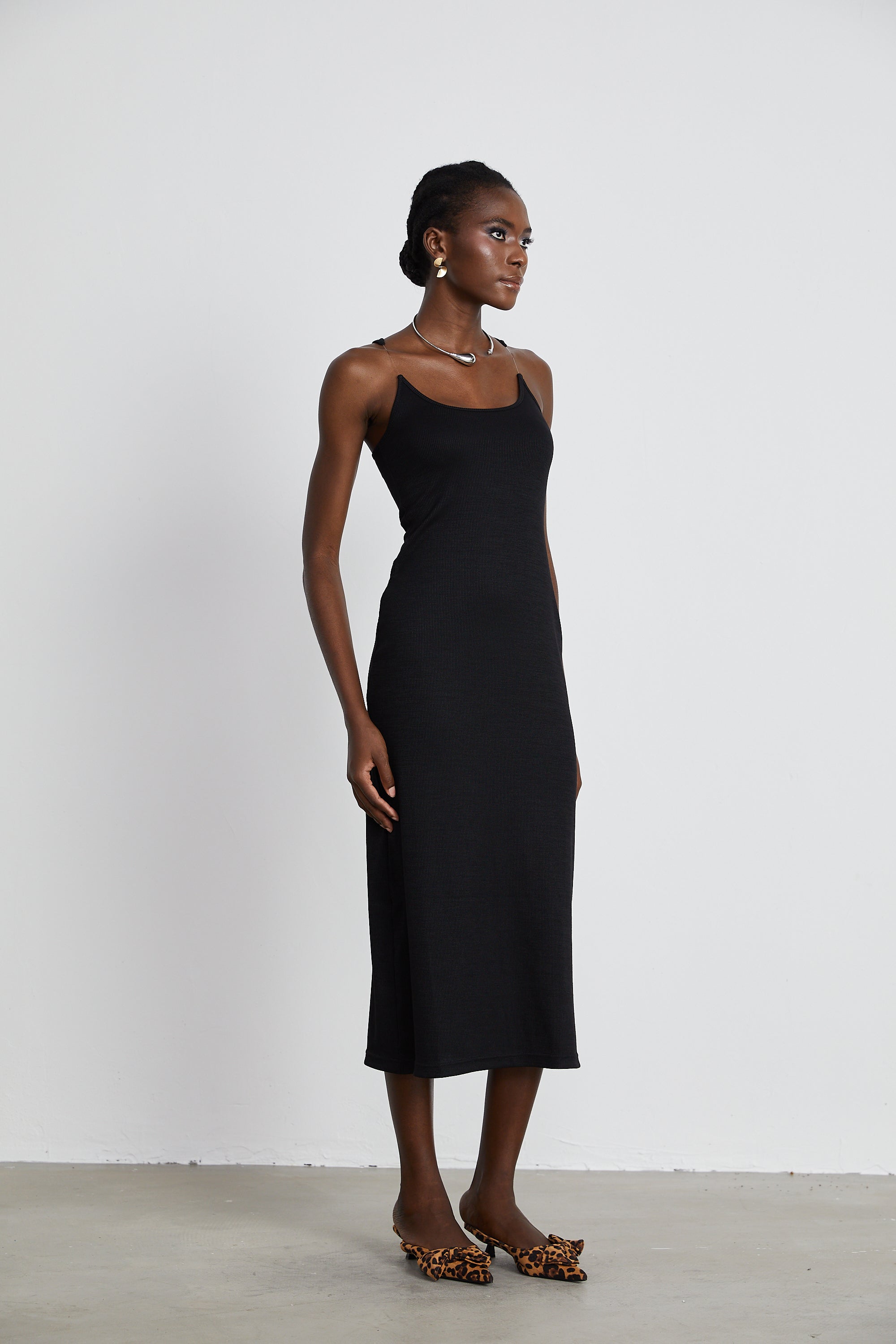 Madeleine invisible-strap ribbed maxi dress