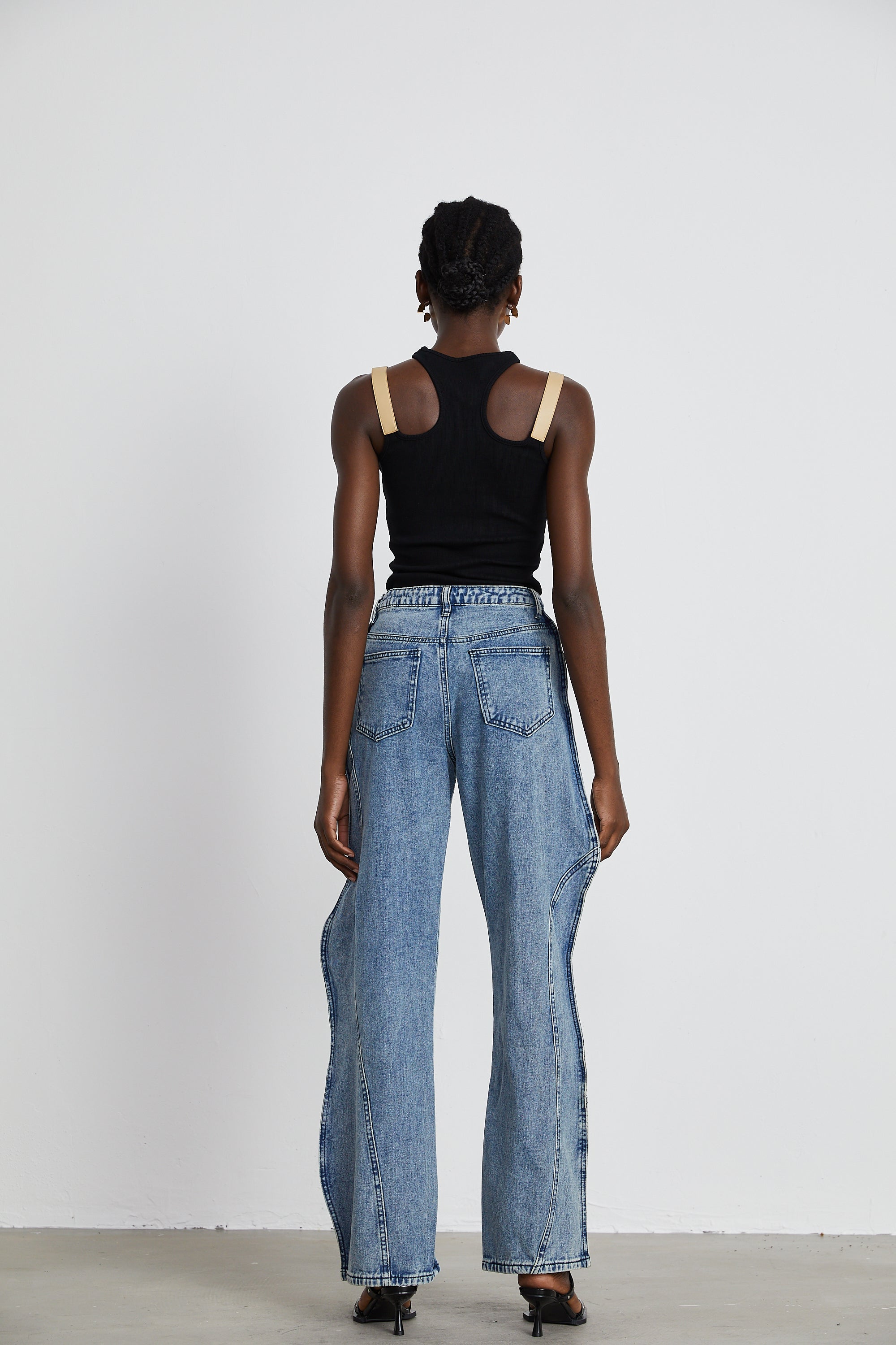 Brigitte asymmetric wide-leg jeans