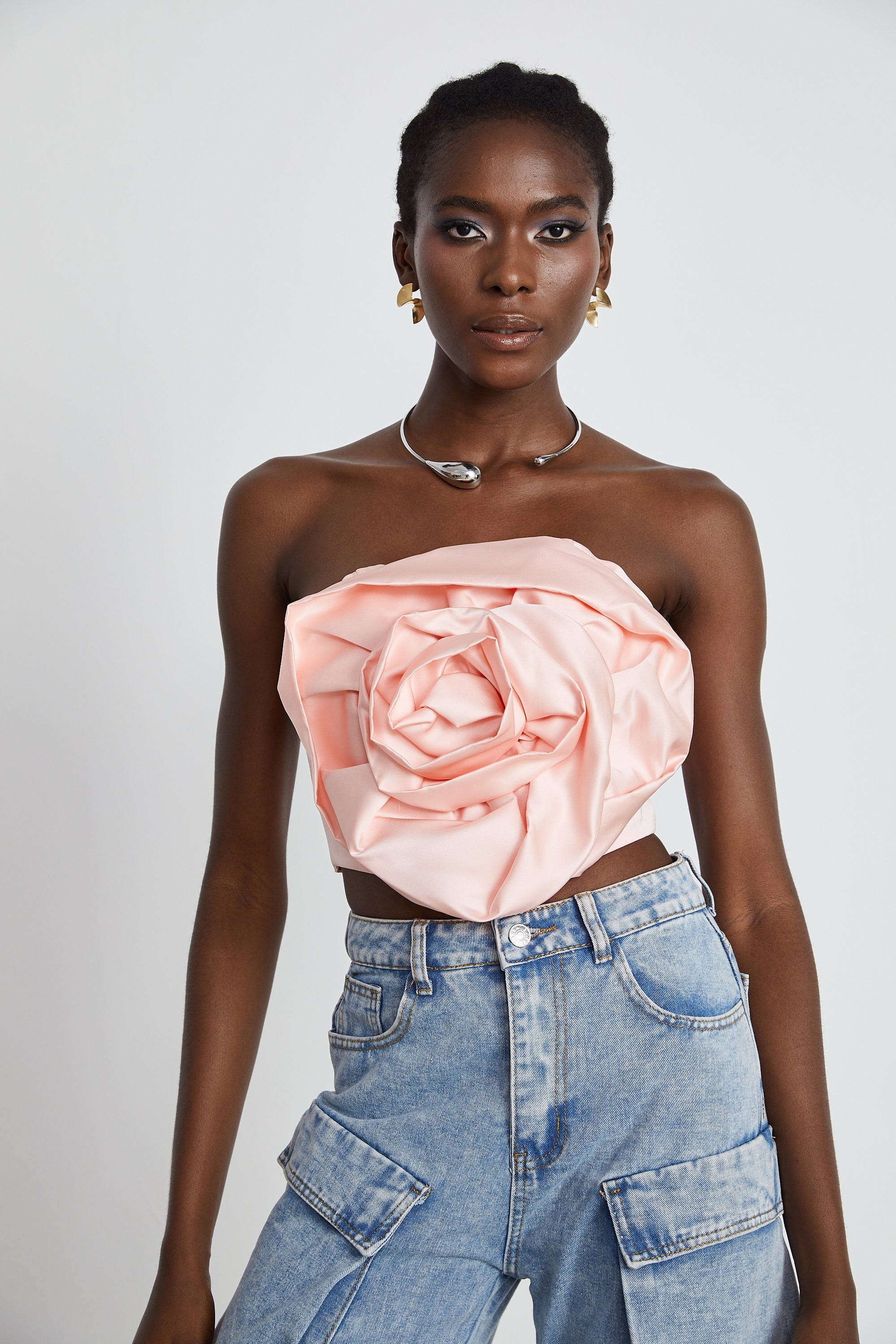 Solange pink floral off-shoulder top