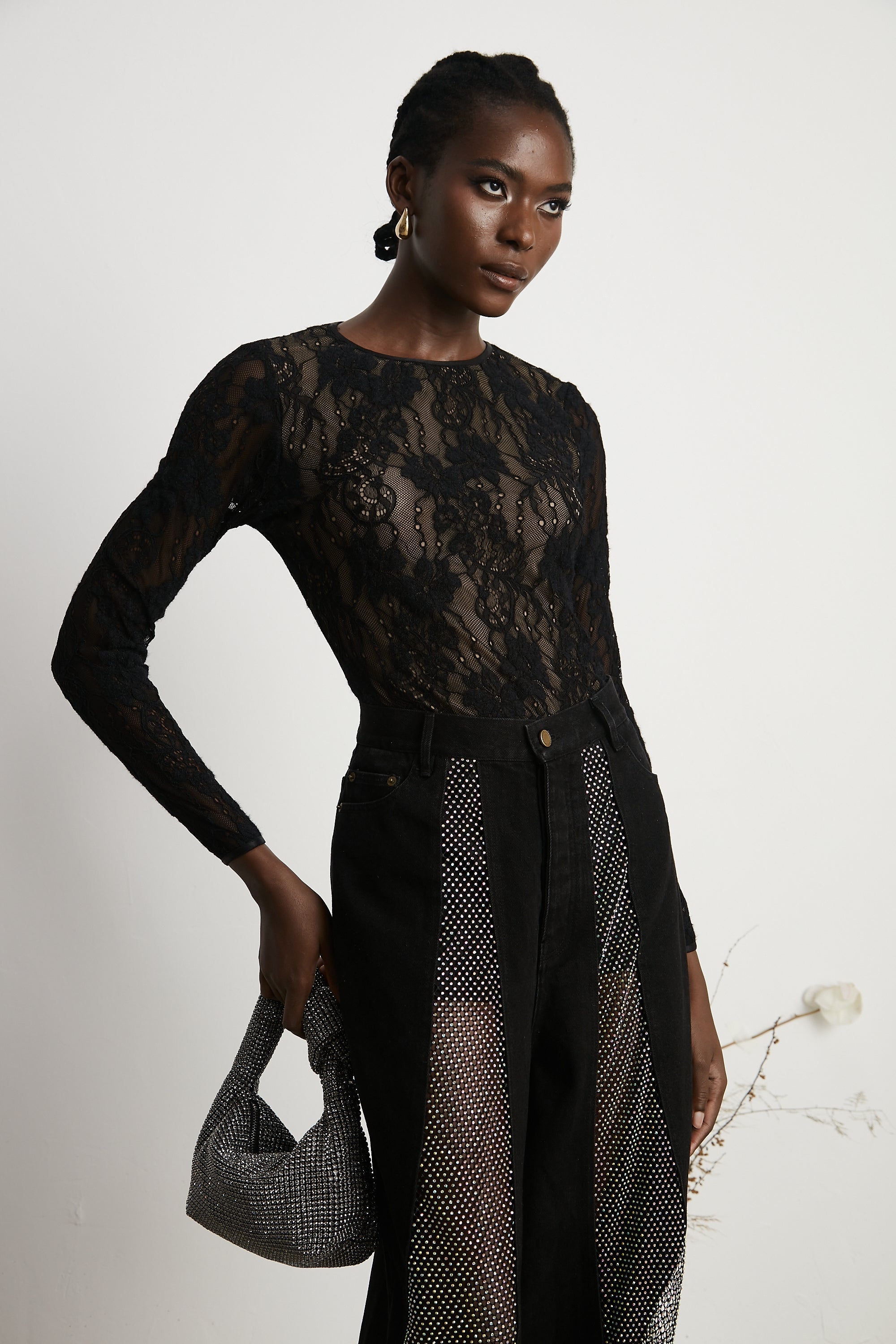 Pauline lace long-sleeved bodysuit