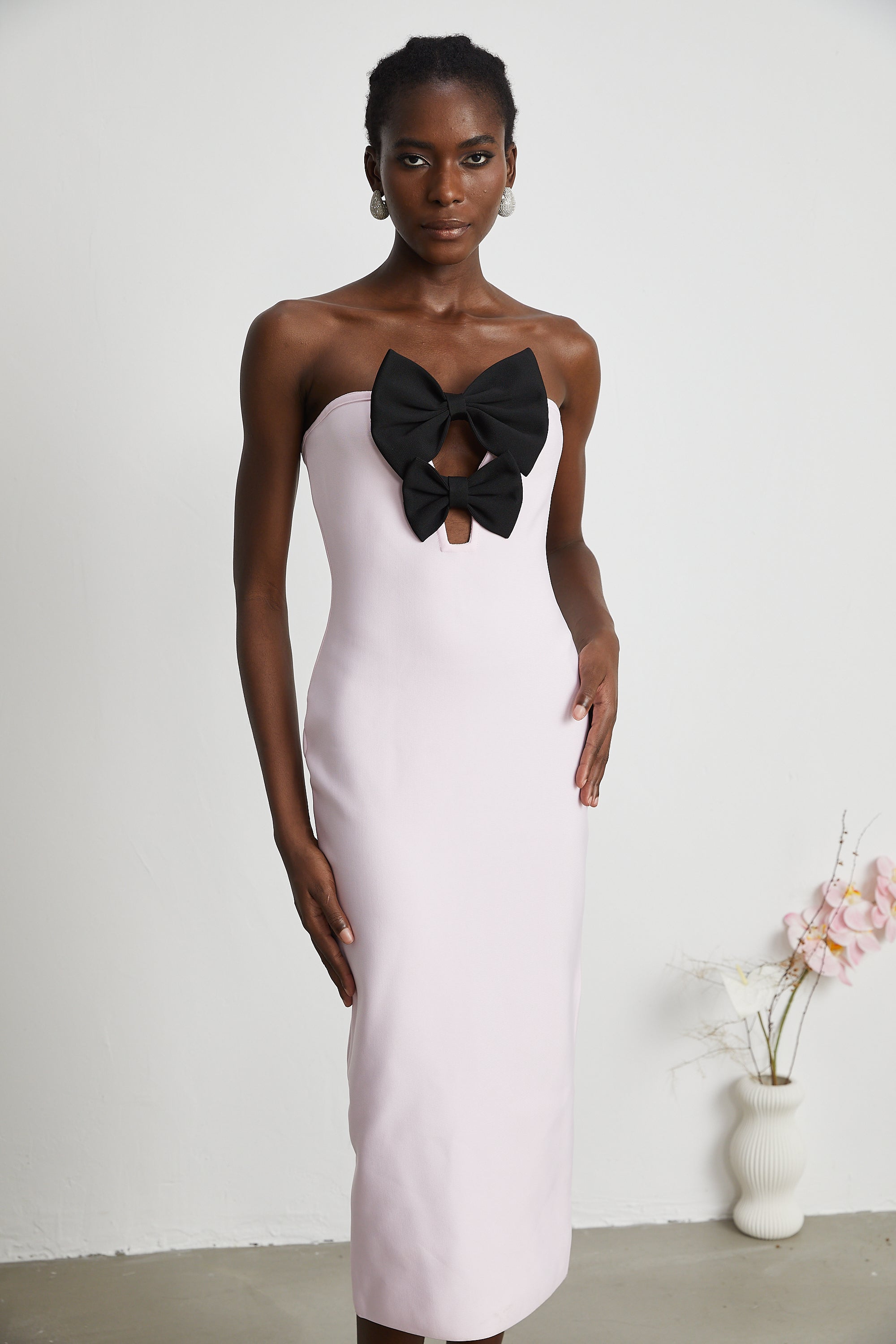 Étaín pink bowknot bandage dress