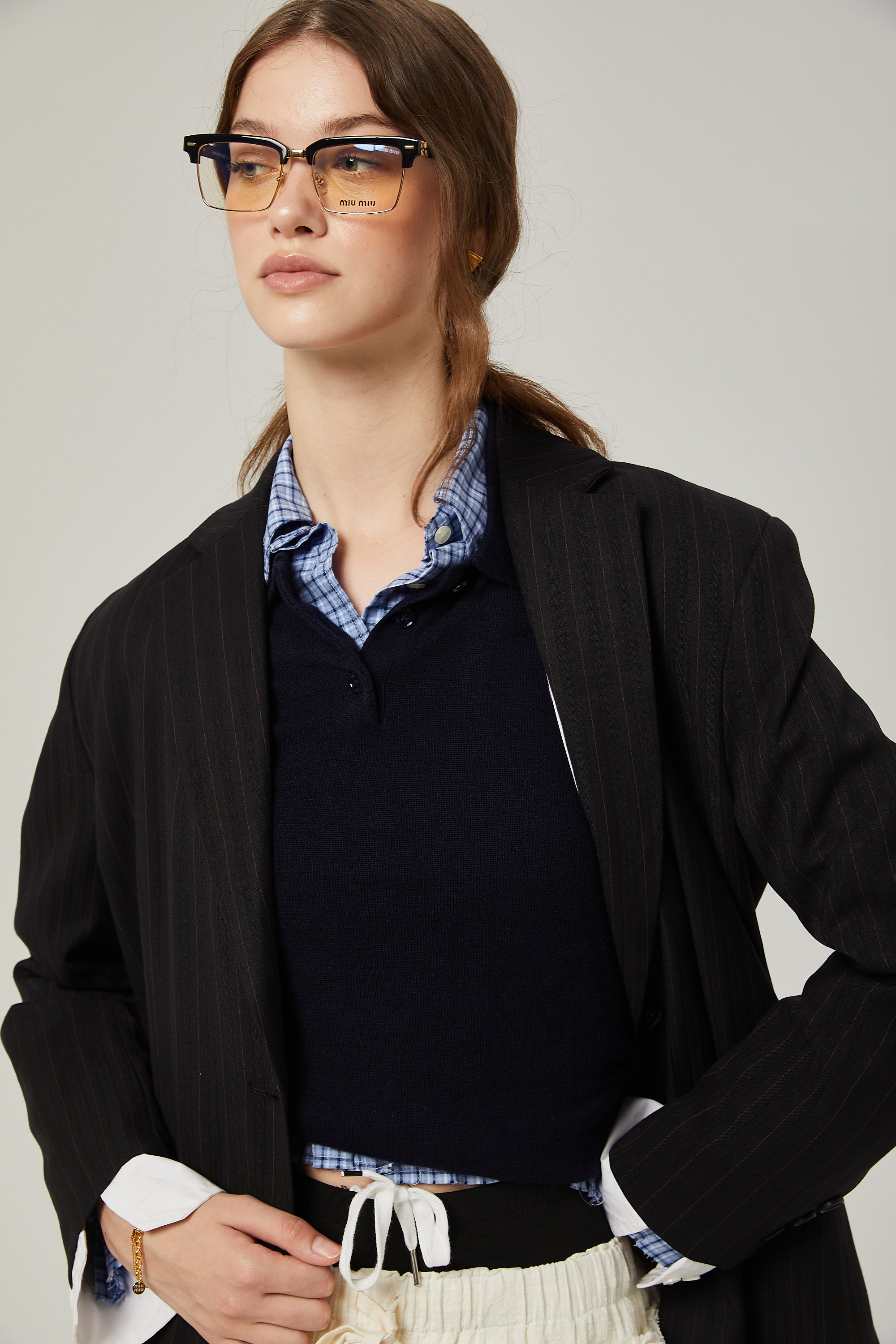 Titania single-breasted pinstripe jacket