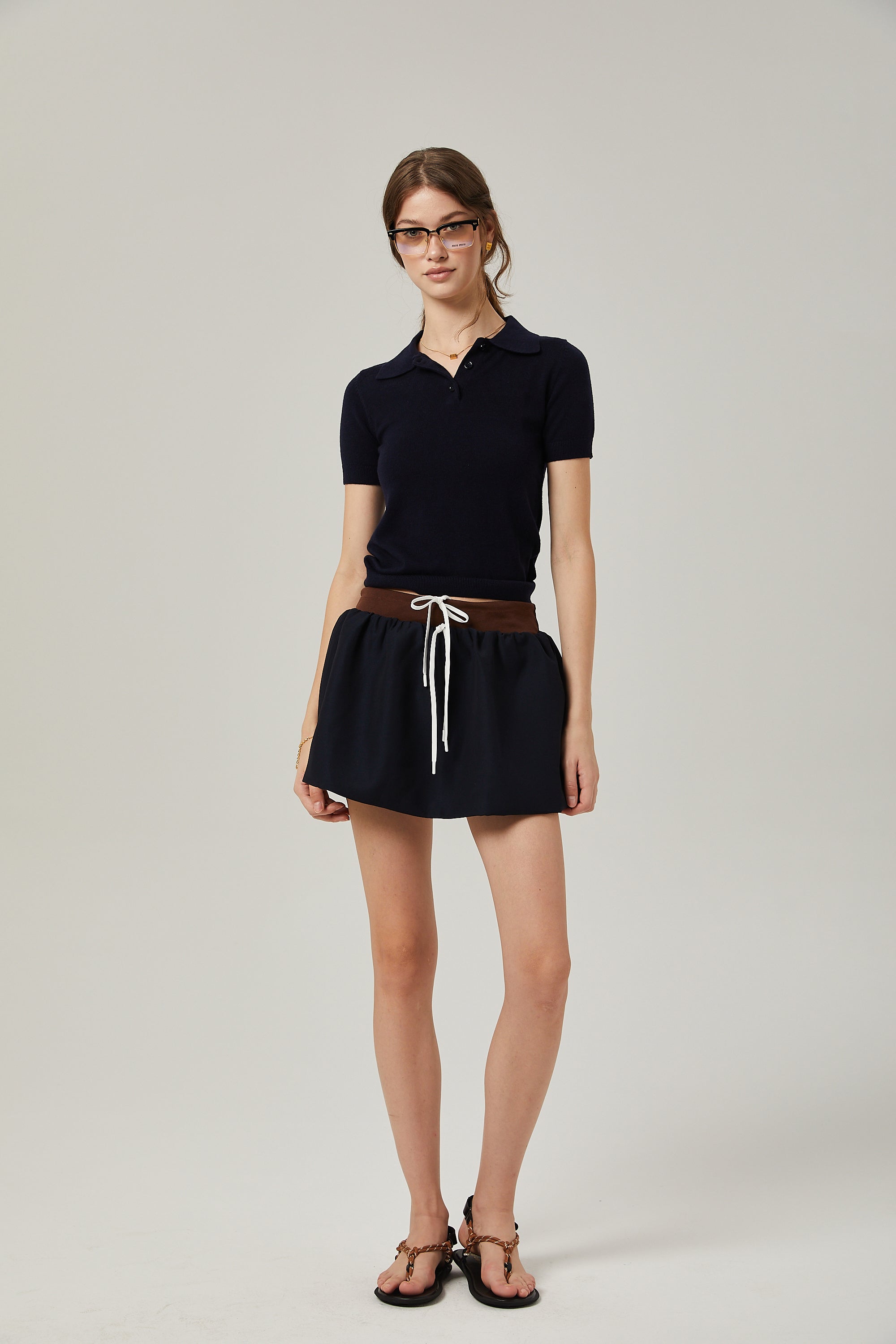 Sarita flared wool mini skirt