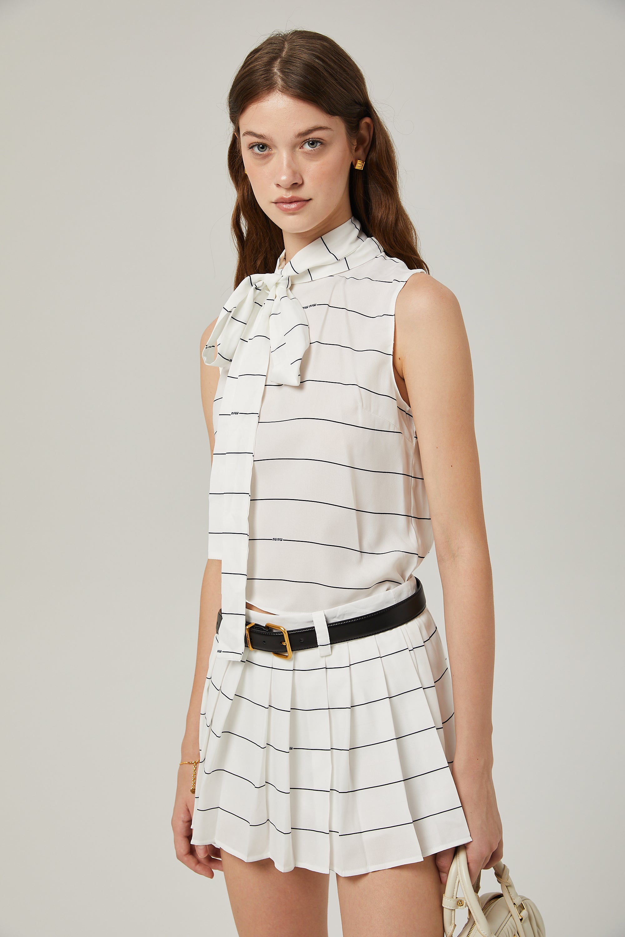 Angélique striped top & skirt matching set