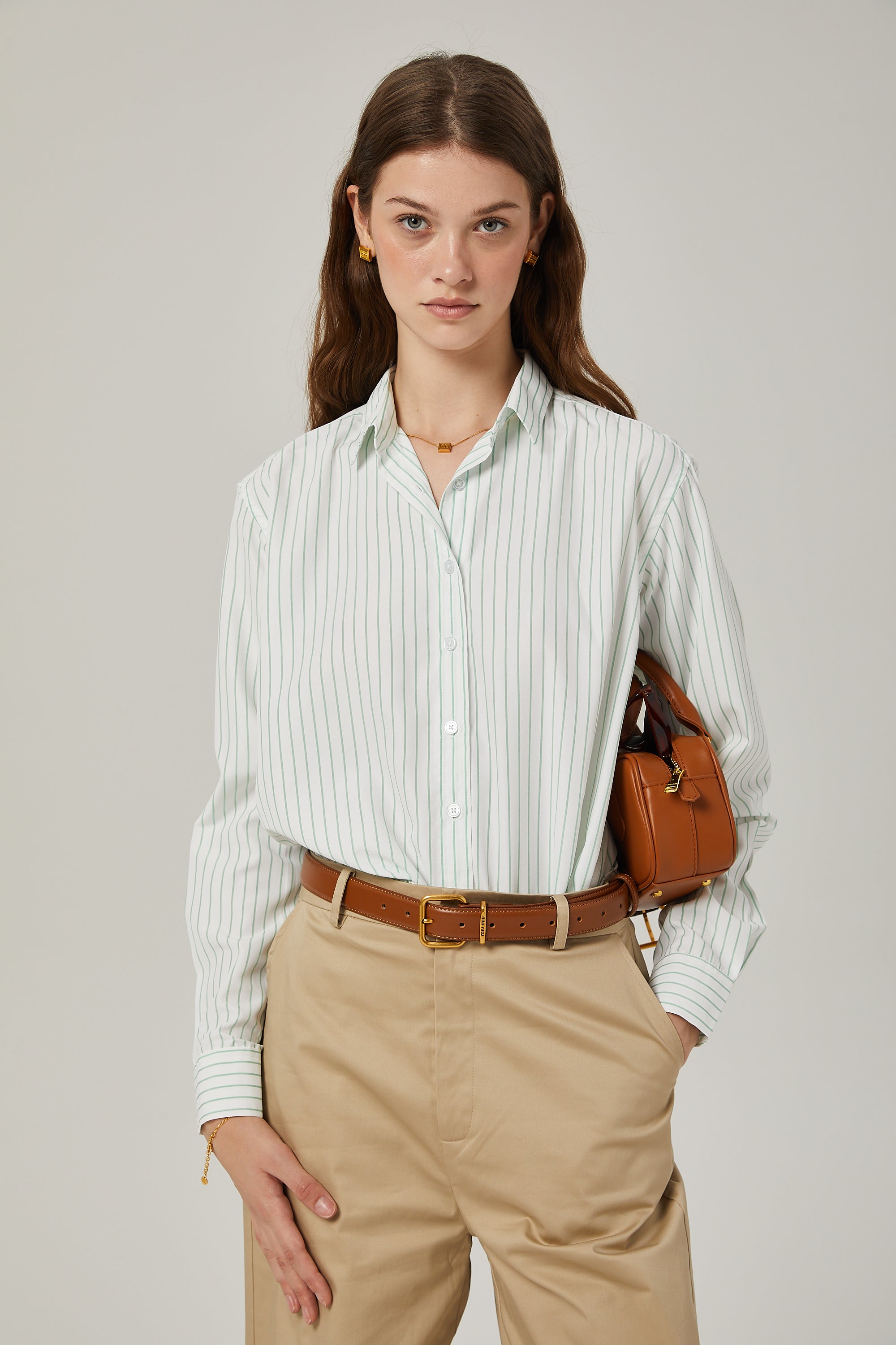 Isabeau casual stripe-print shirt