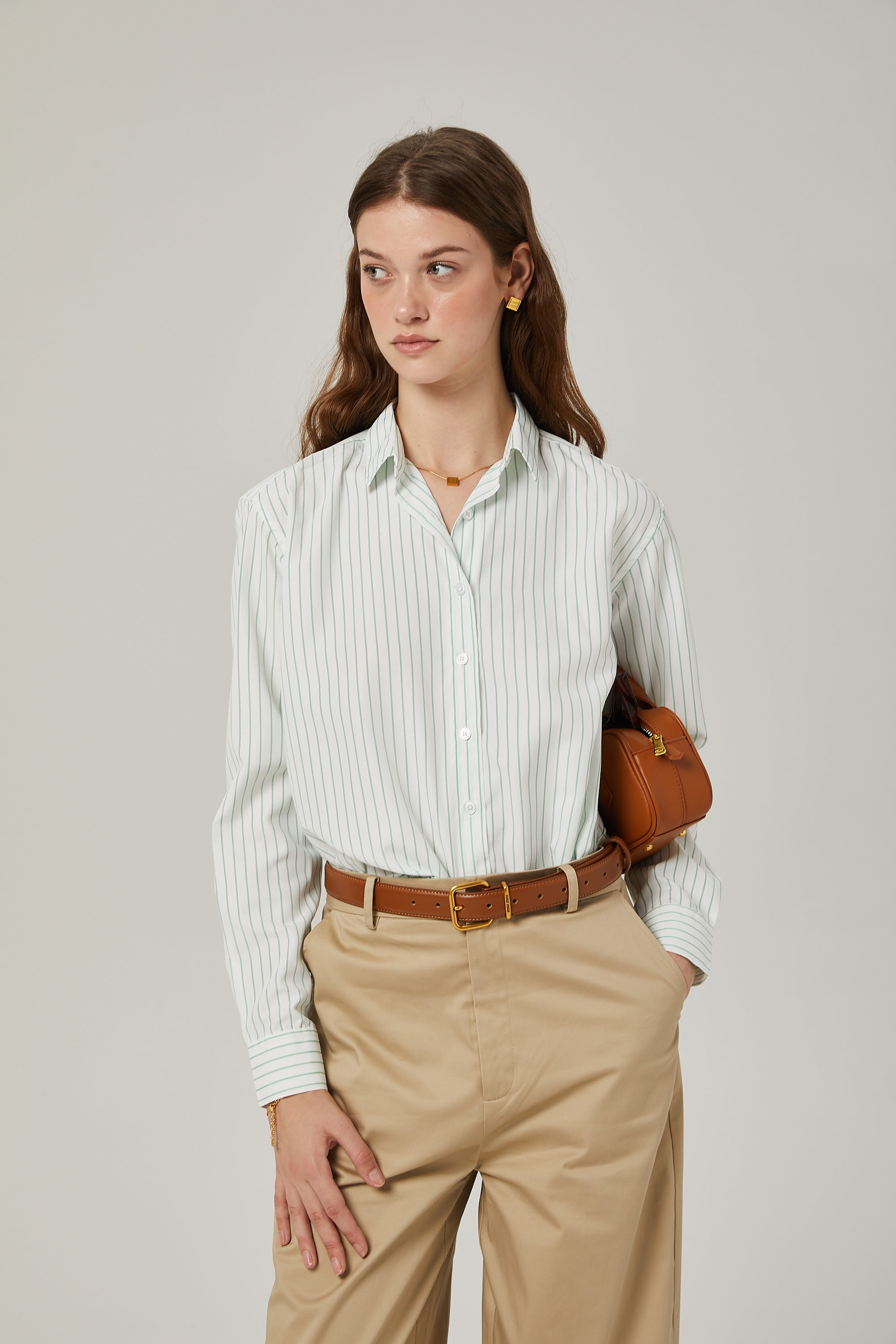 Isabeau casual stripe-print shirt