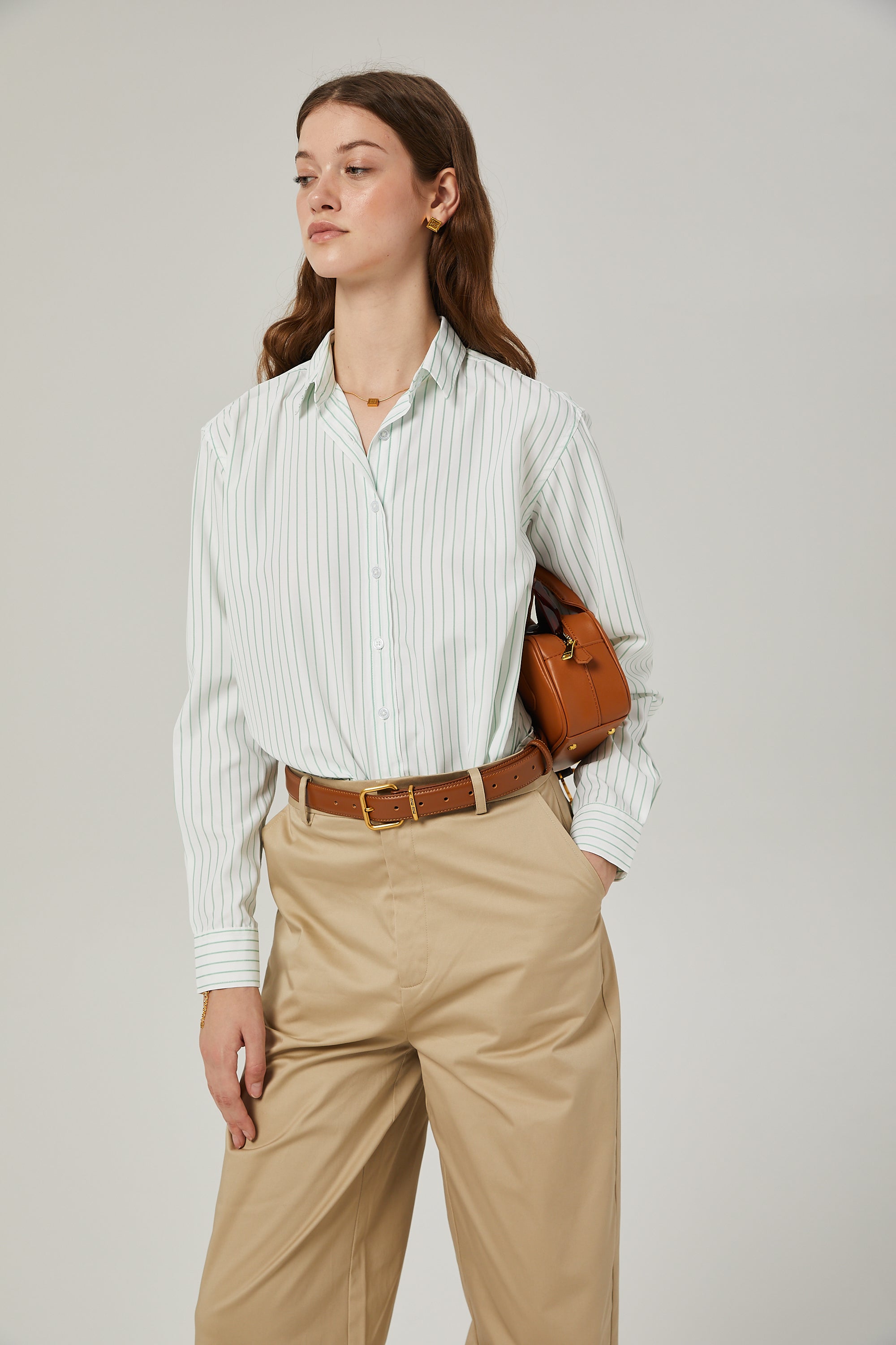 Isabeau casual stripe-print shirt