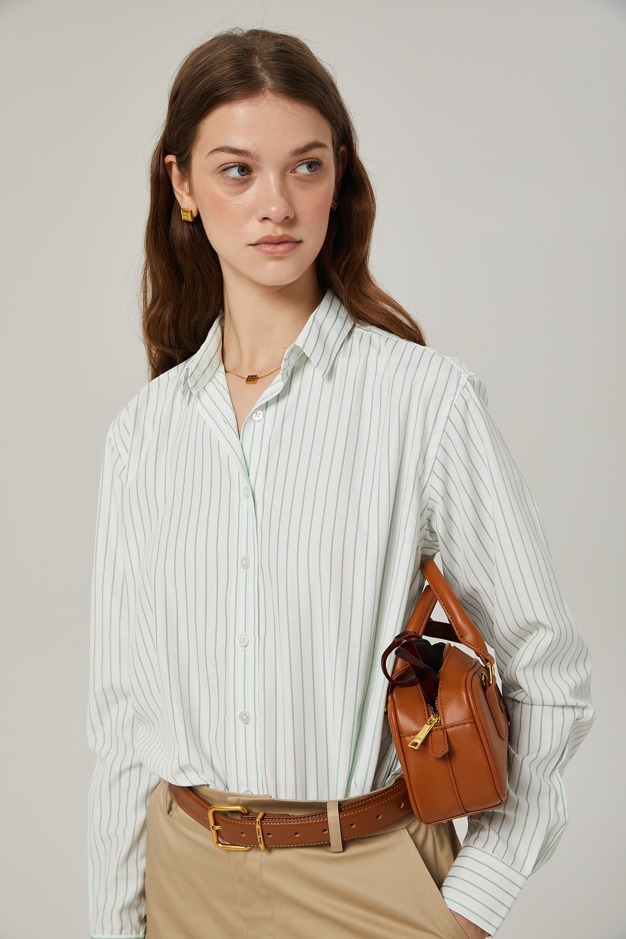 Isabeau casual stripe-print shirt