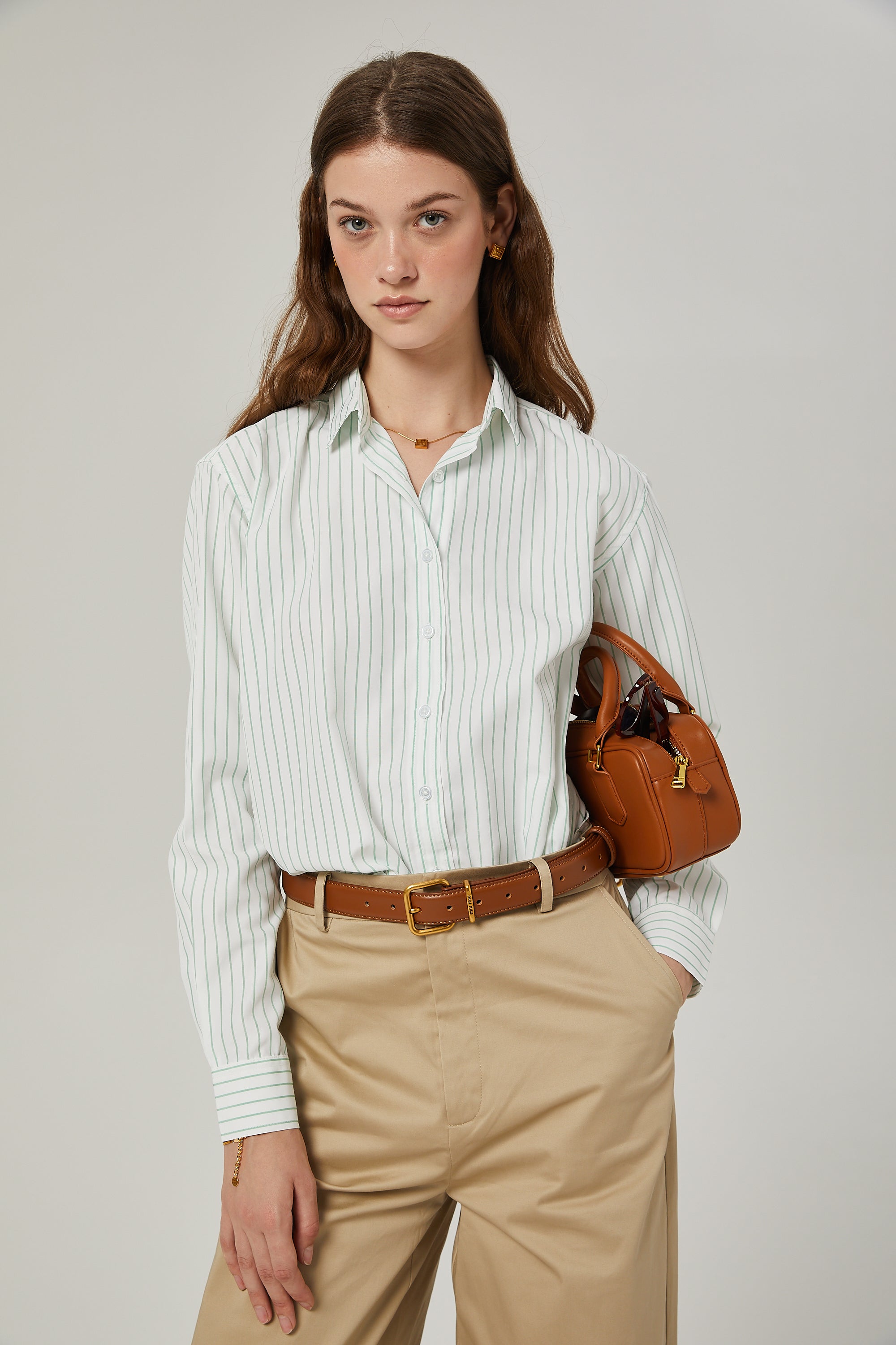 Isabeau casual stripe-print shirt