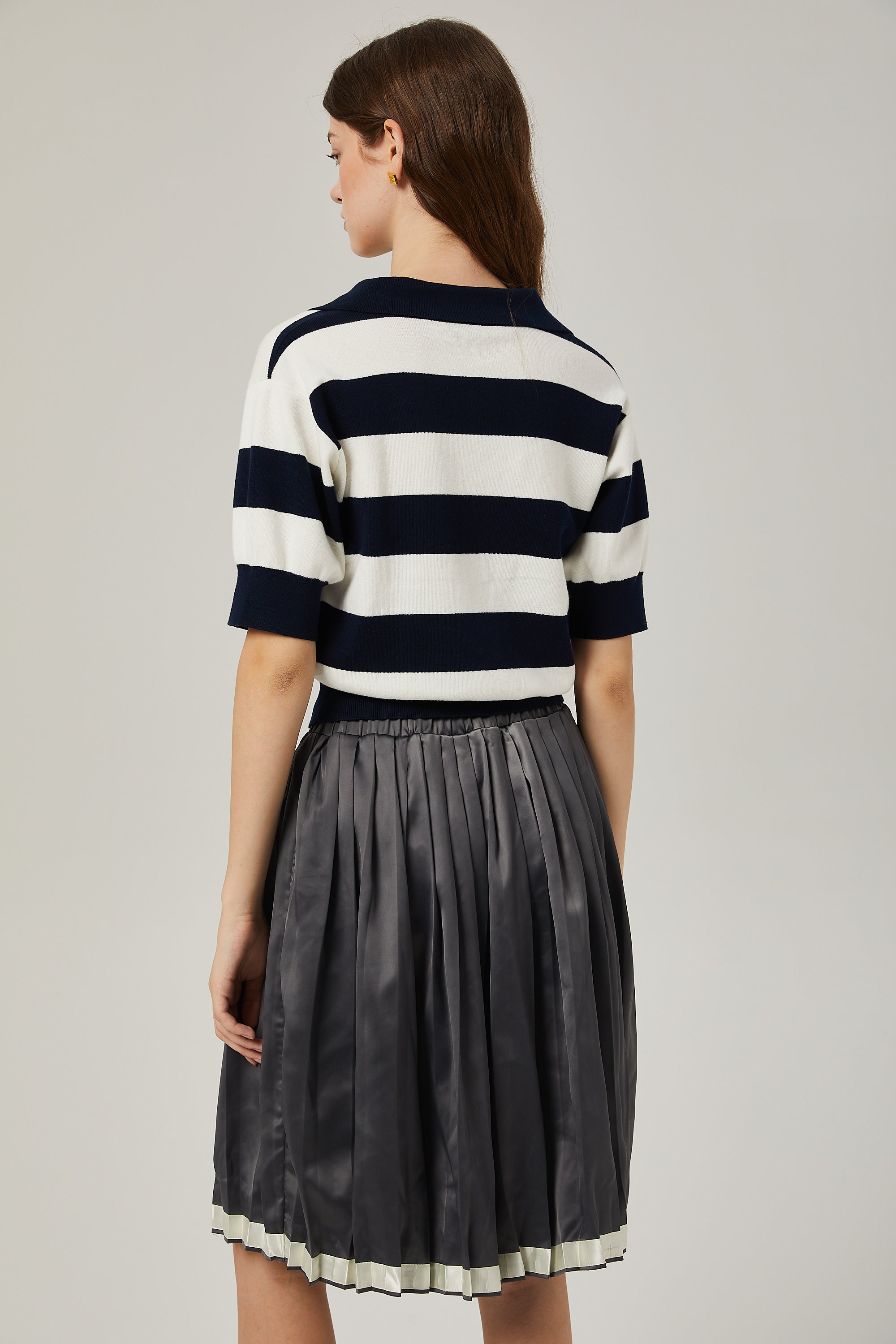 Rosalie color-blocked pleated skirt