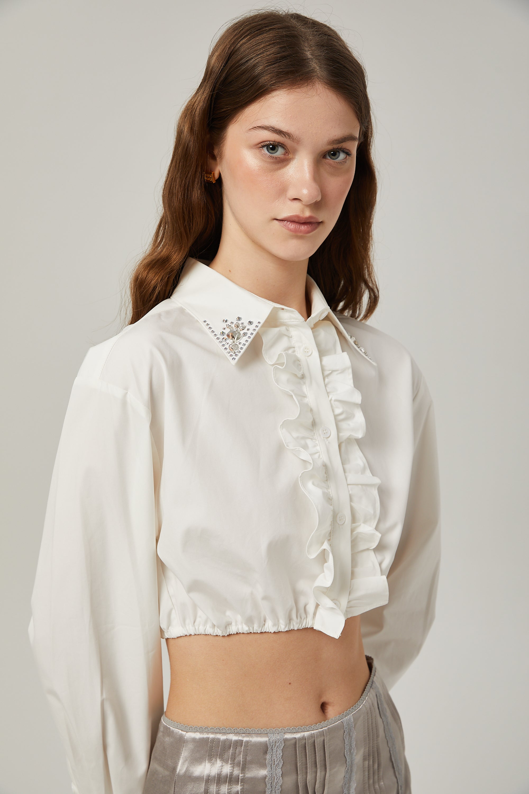 Isabeau crystal-embellished shirt