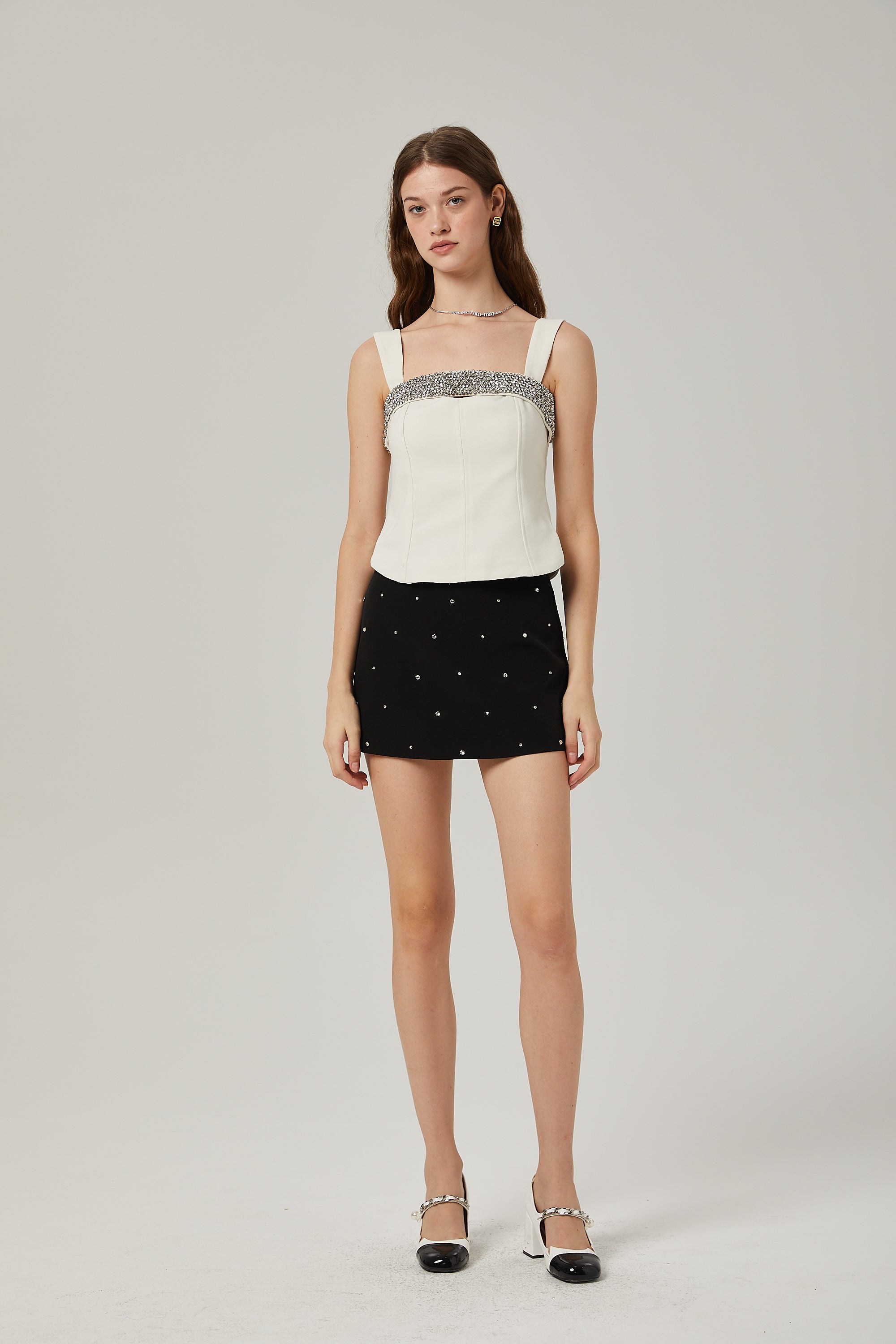 Blanche crystal-embellished top