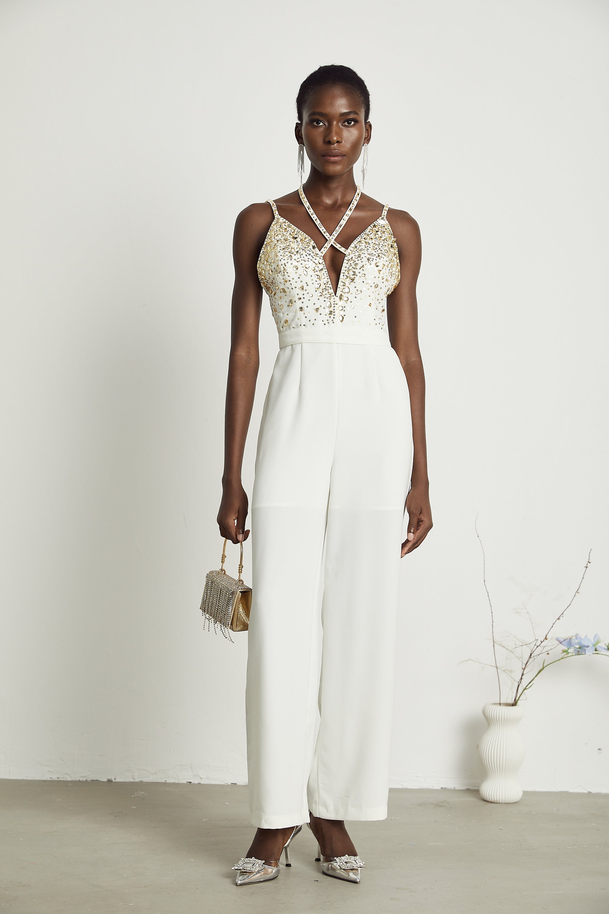 Calla crystal-embellished jumpsuit