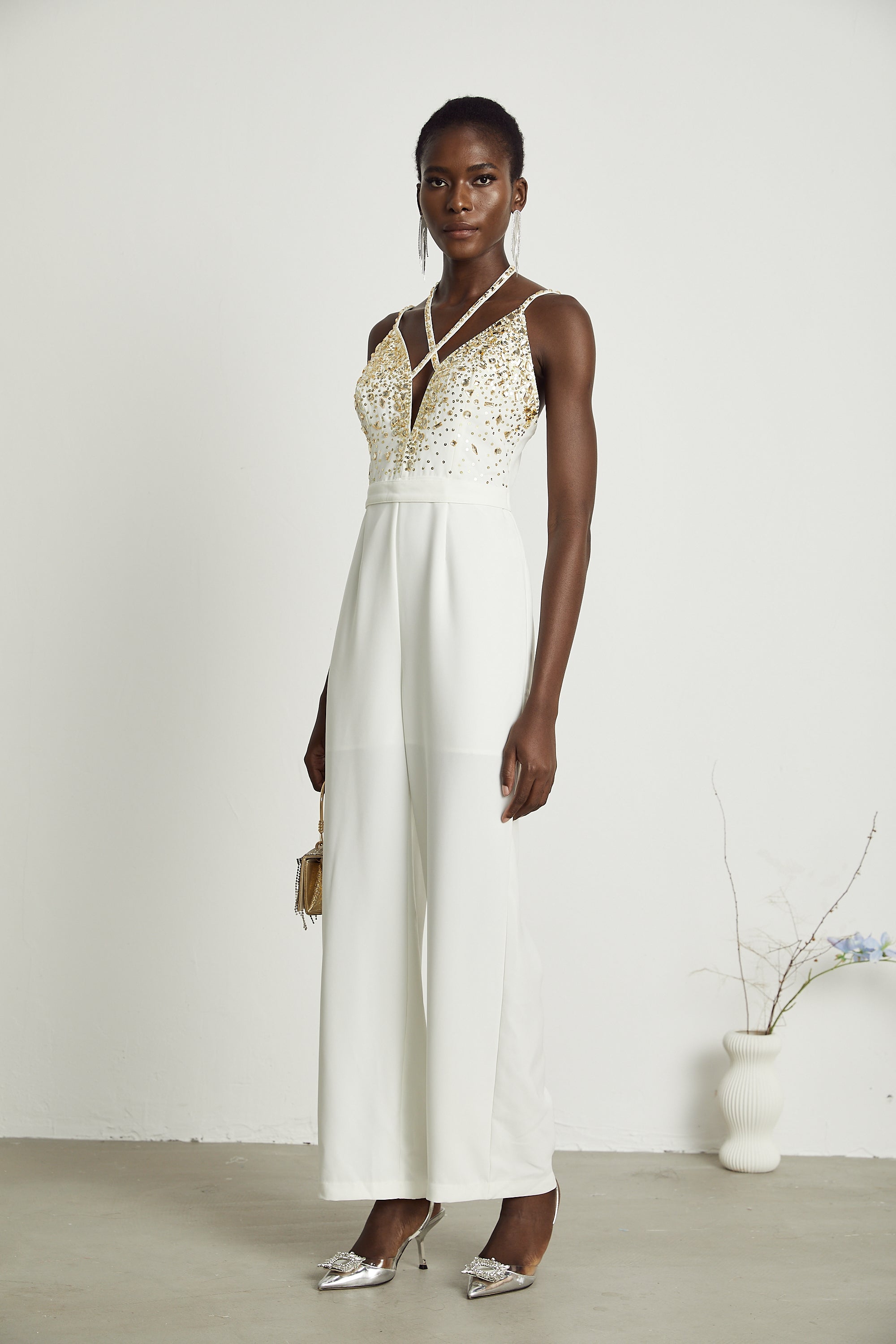 Calla crystal-embellished jumpsuit