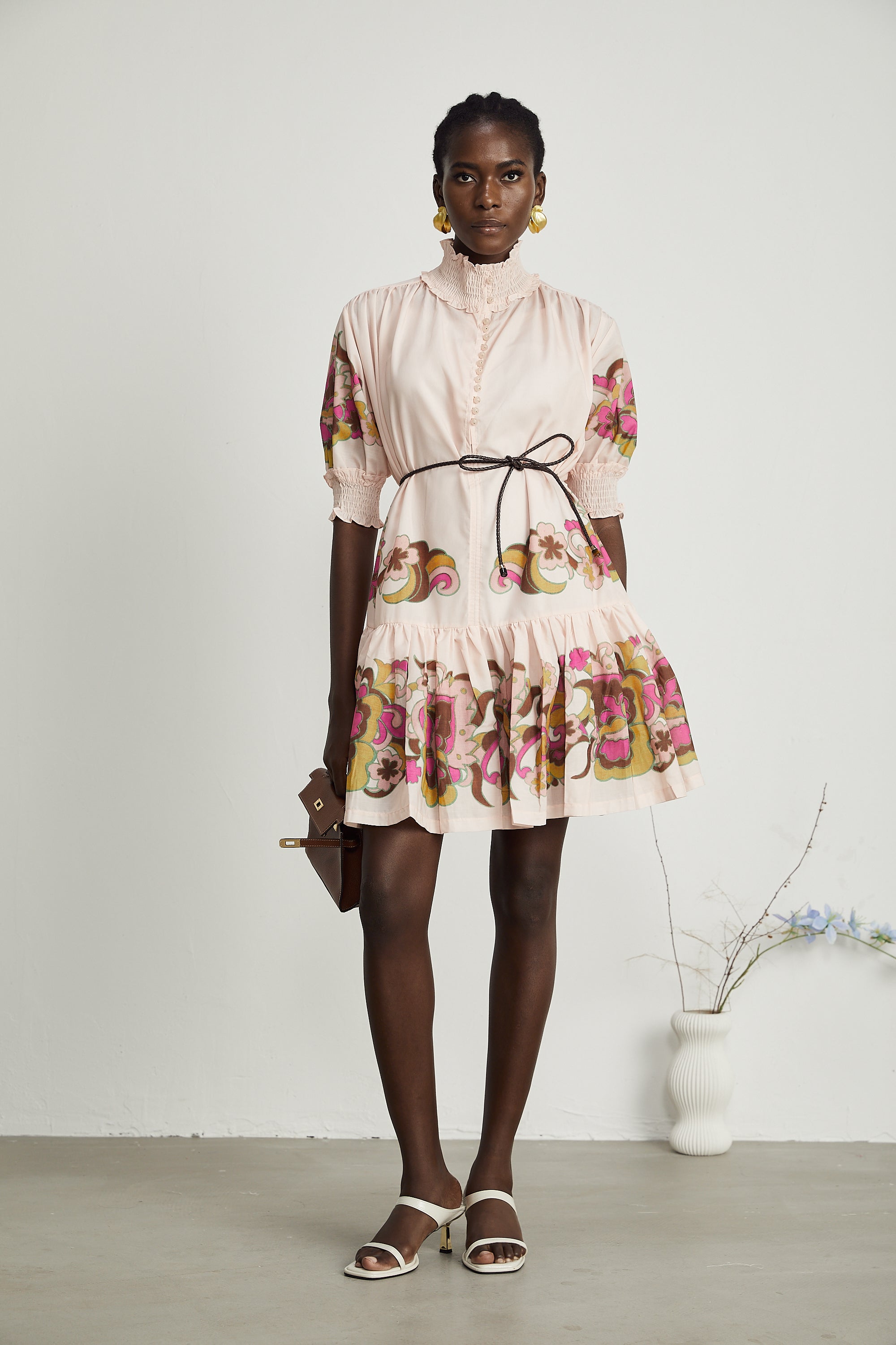 Agathe tulle floral-print mini dress