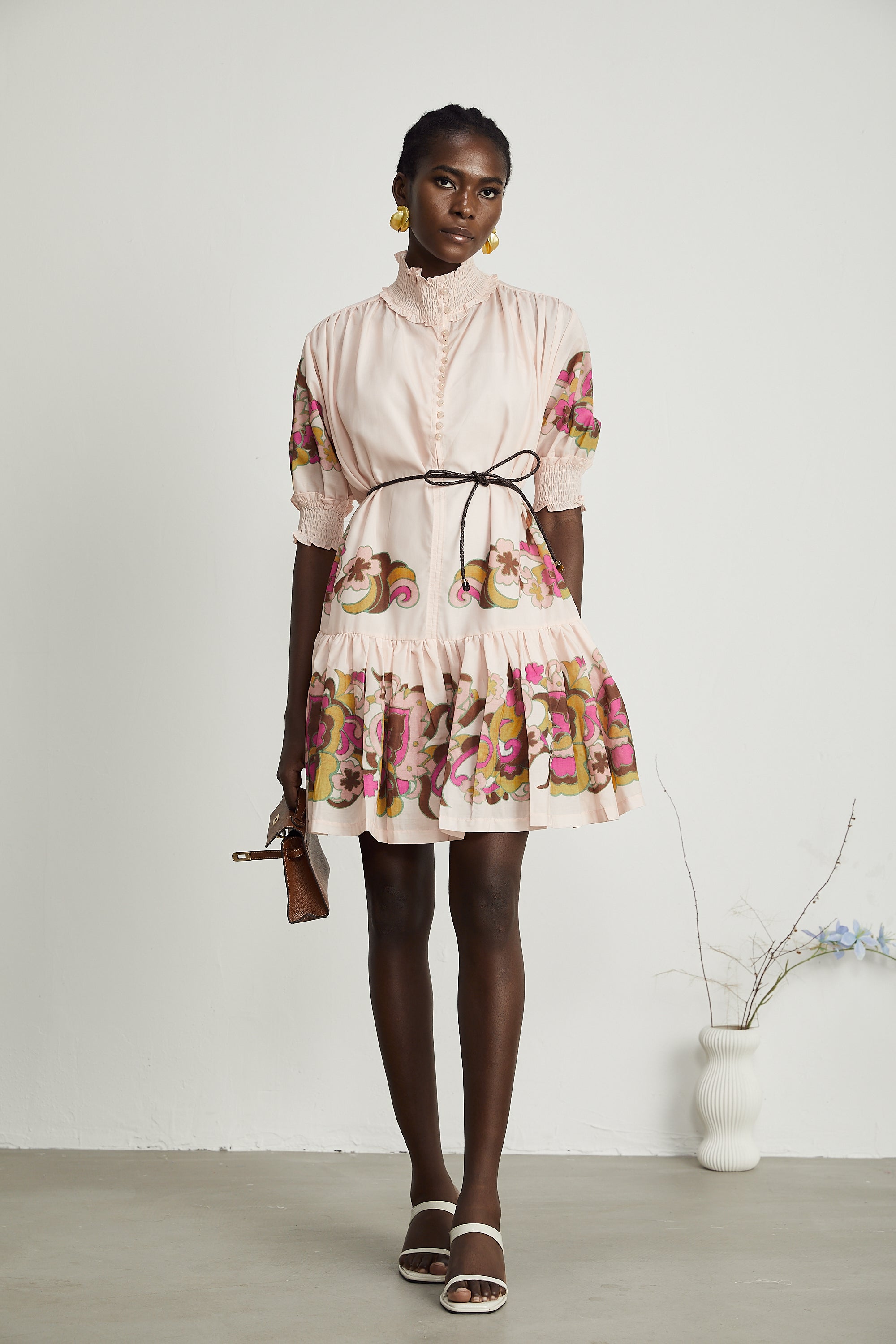 Agathe tulle floral-print mini dress