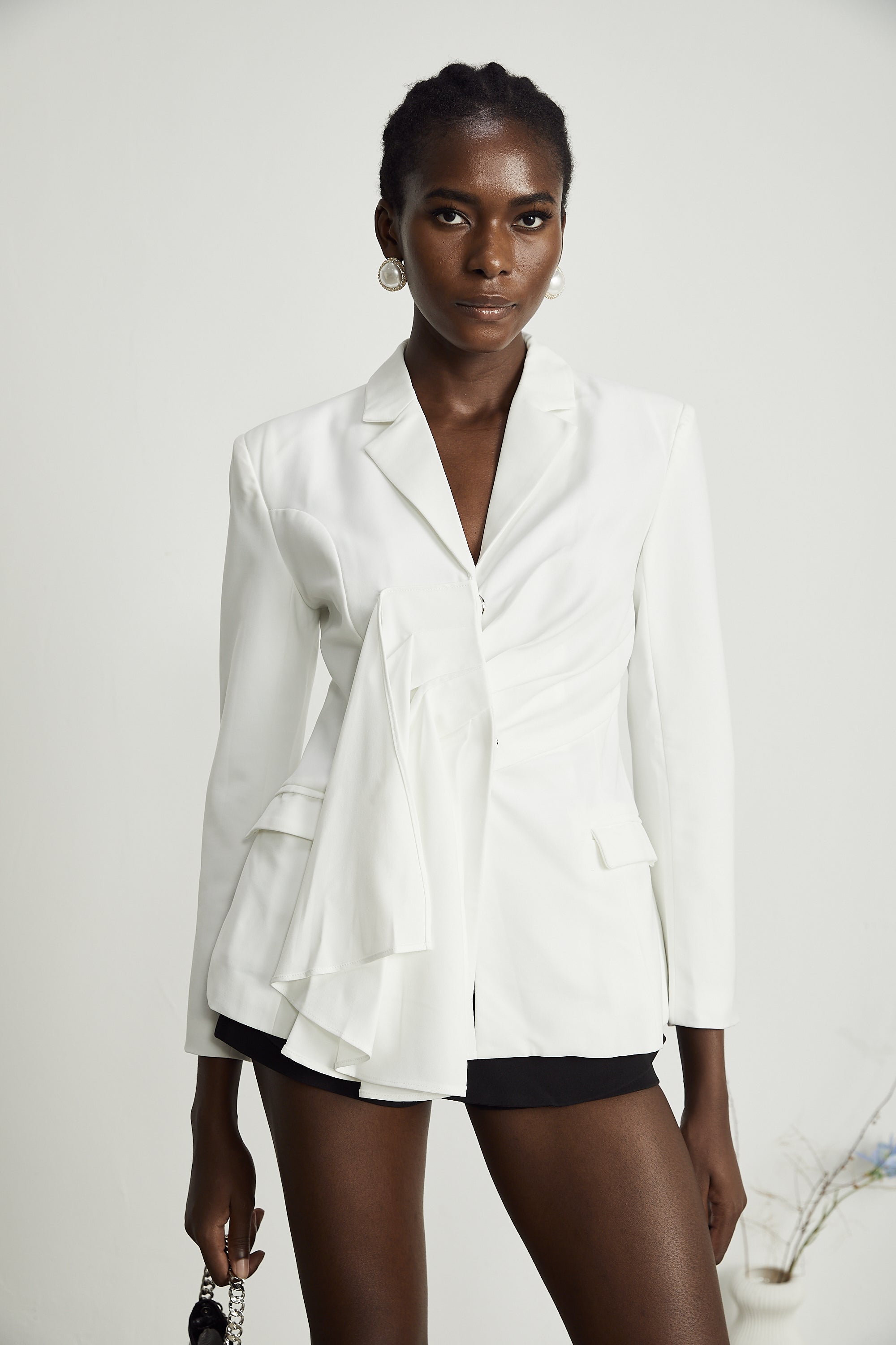 Faena draped asymmetric blazer