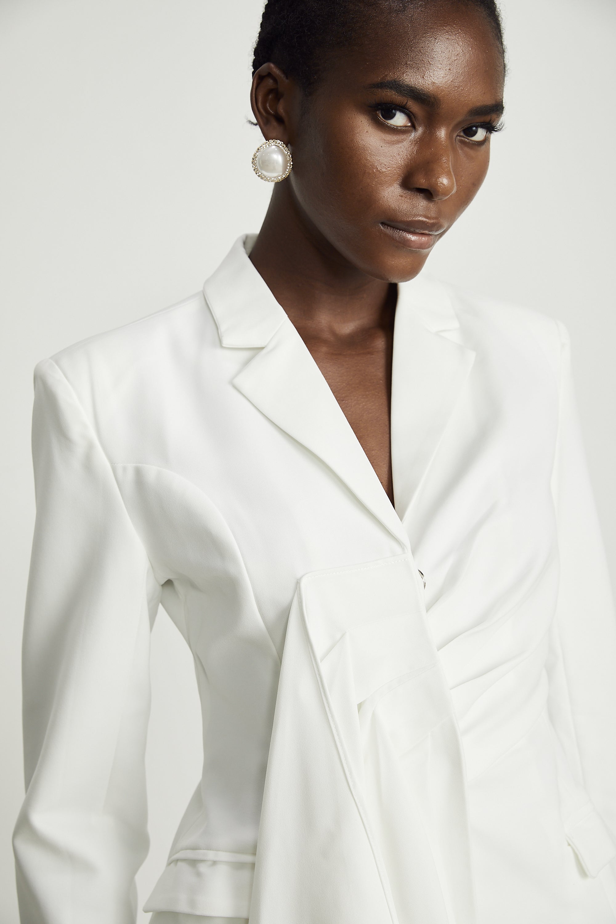 Faena draped asymmetric blazer