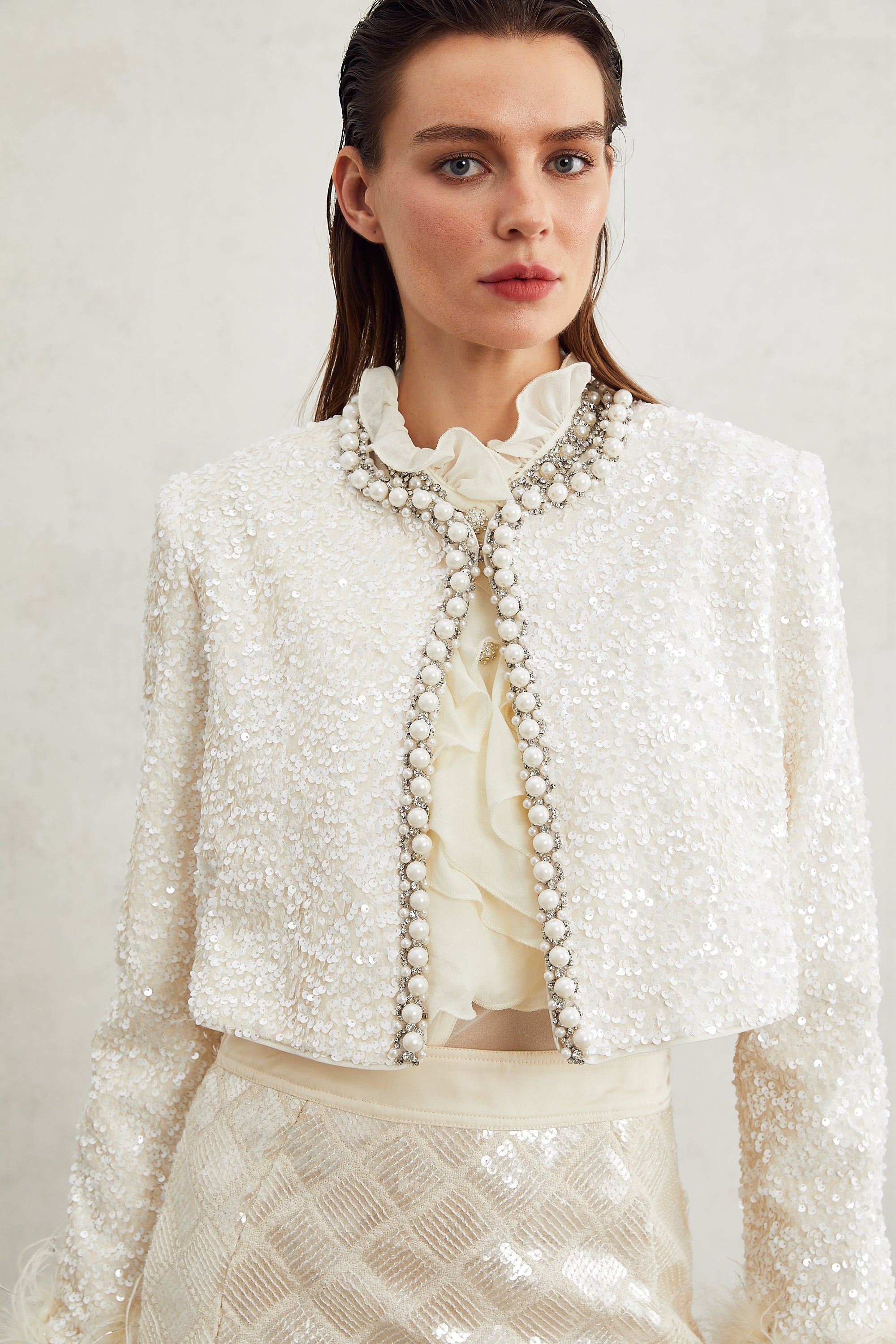 Sandrine faux-pearl embellished jacket