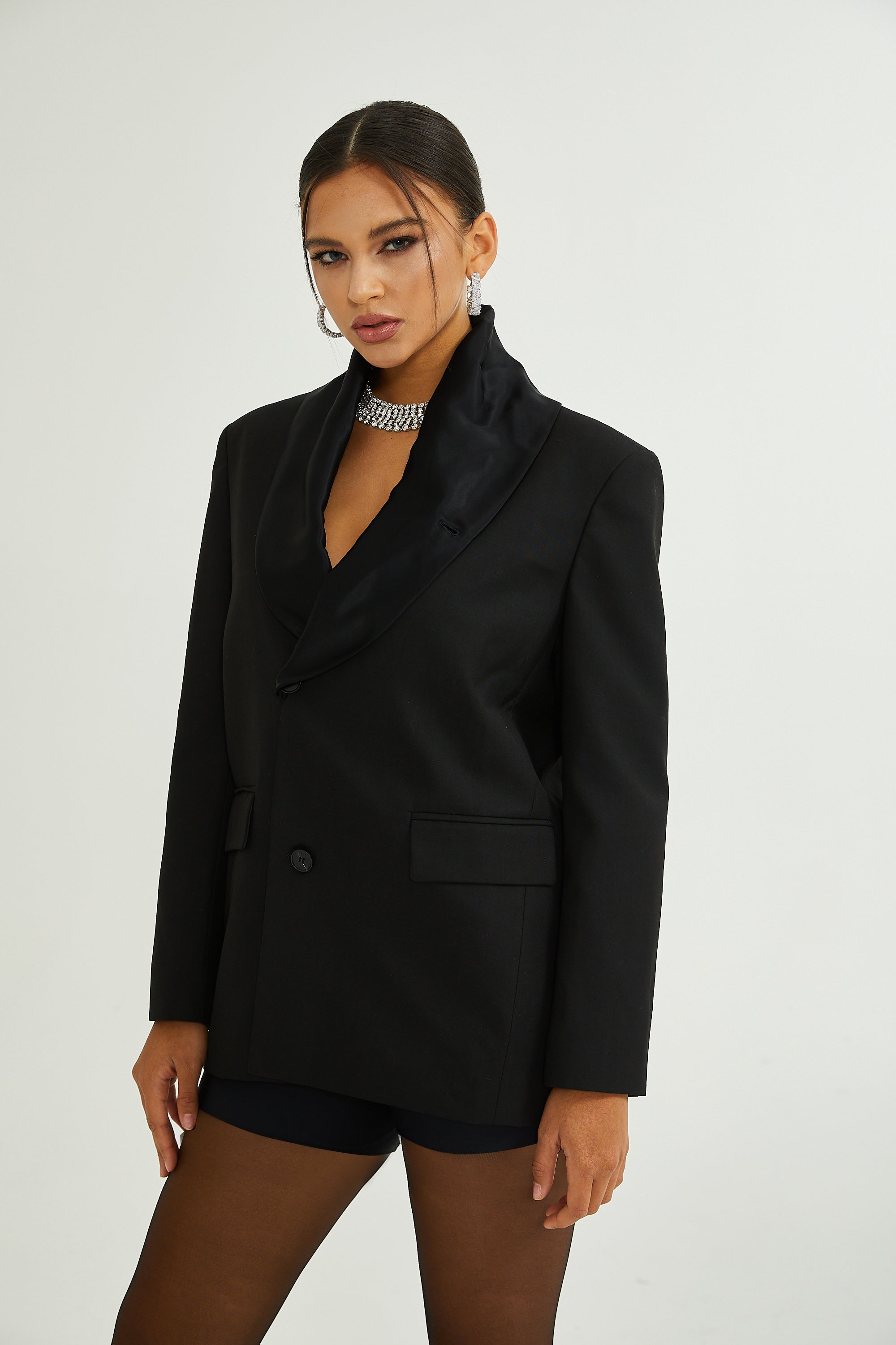 Rosalie shawl-lapel single-breasted blazer