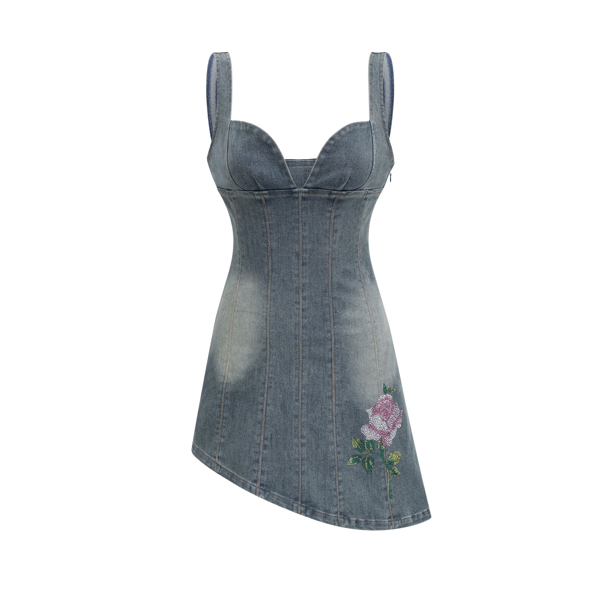 Seren embellished denim mini dress