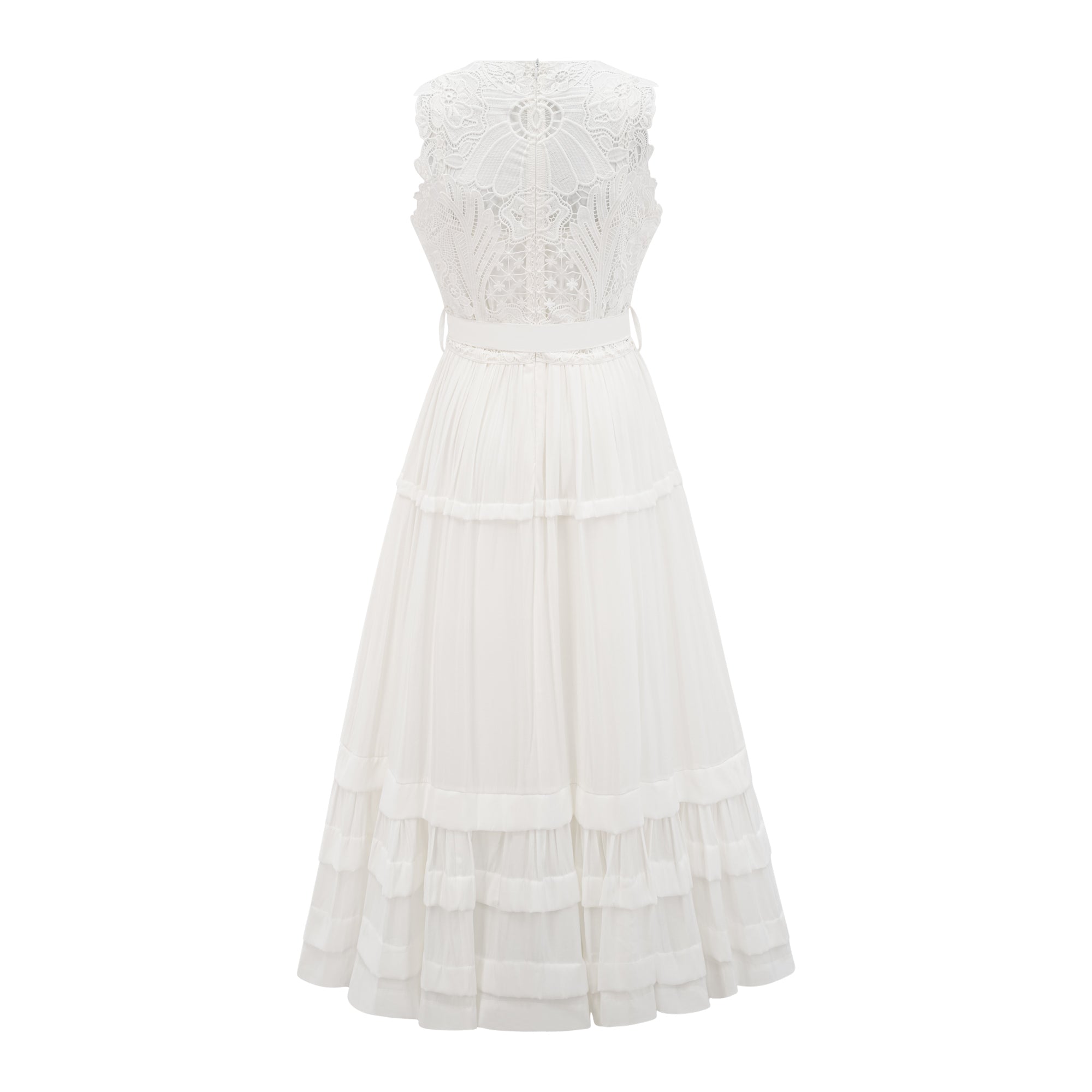 Aimée lace embroidery midi dress