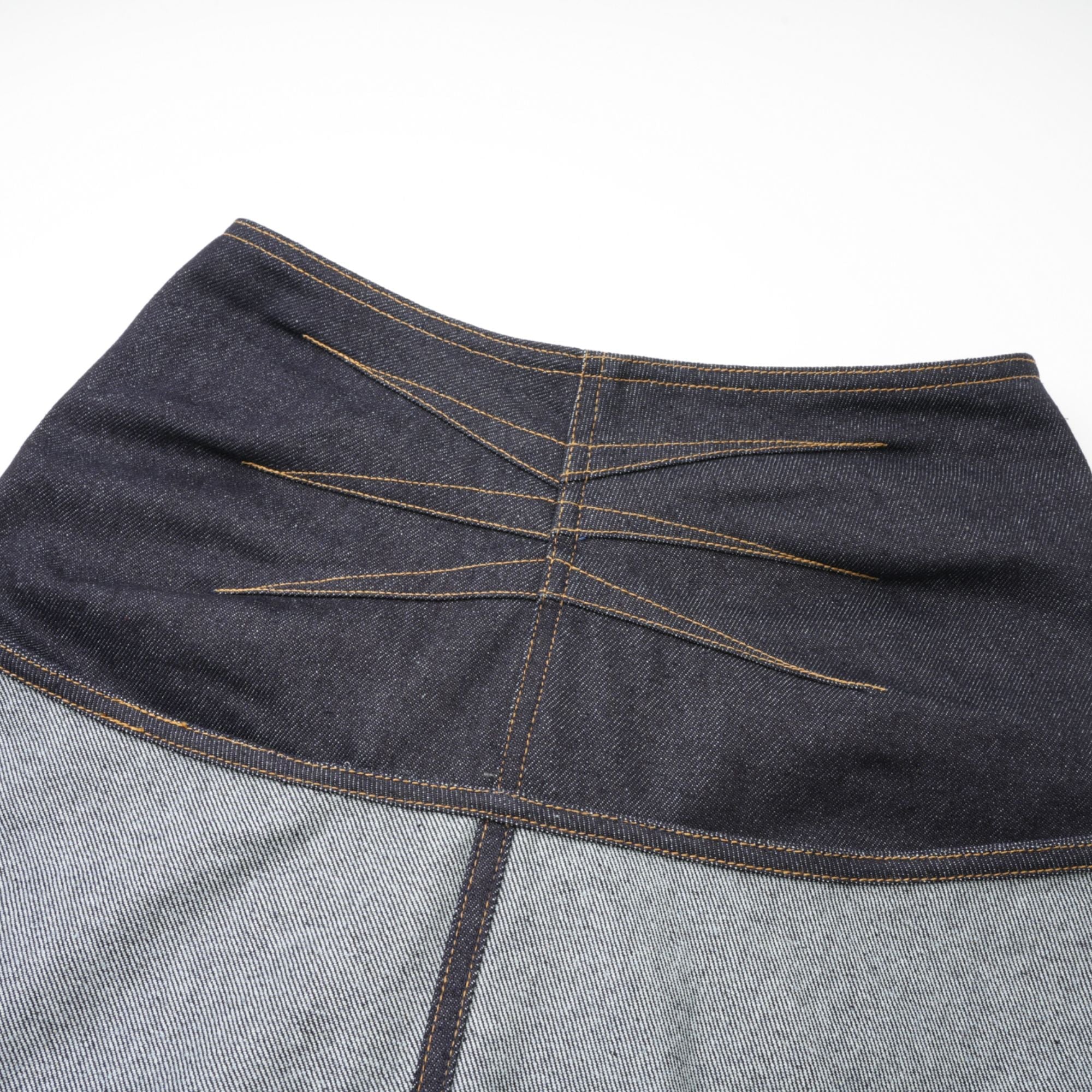 Katherine draped denim skirt