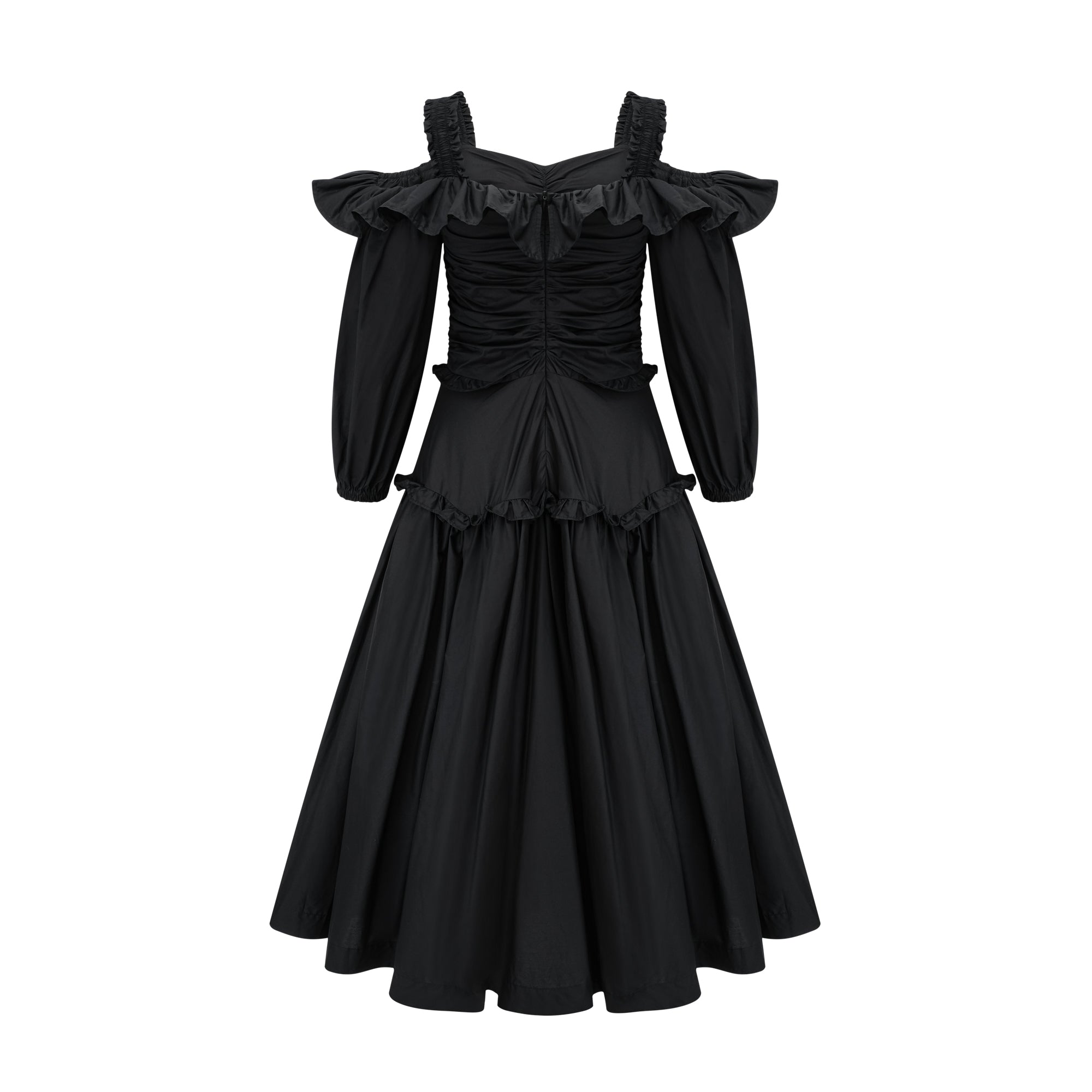 Renée pleated ruffled midi dress