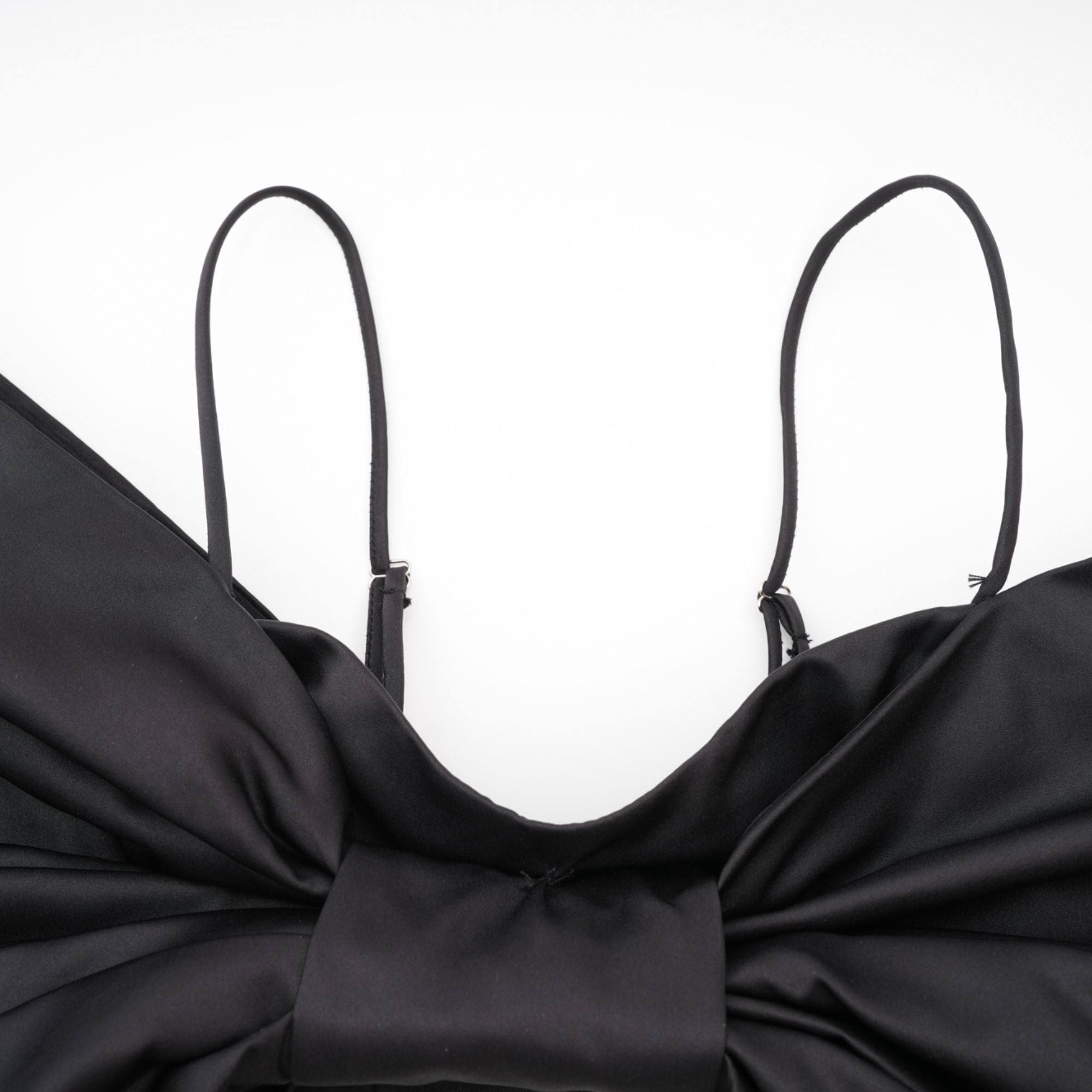 Solène black bowknot scoop-back top