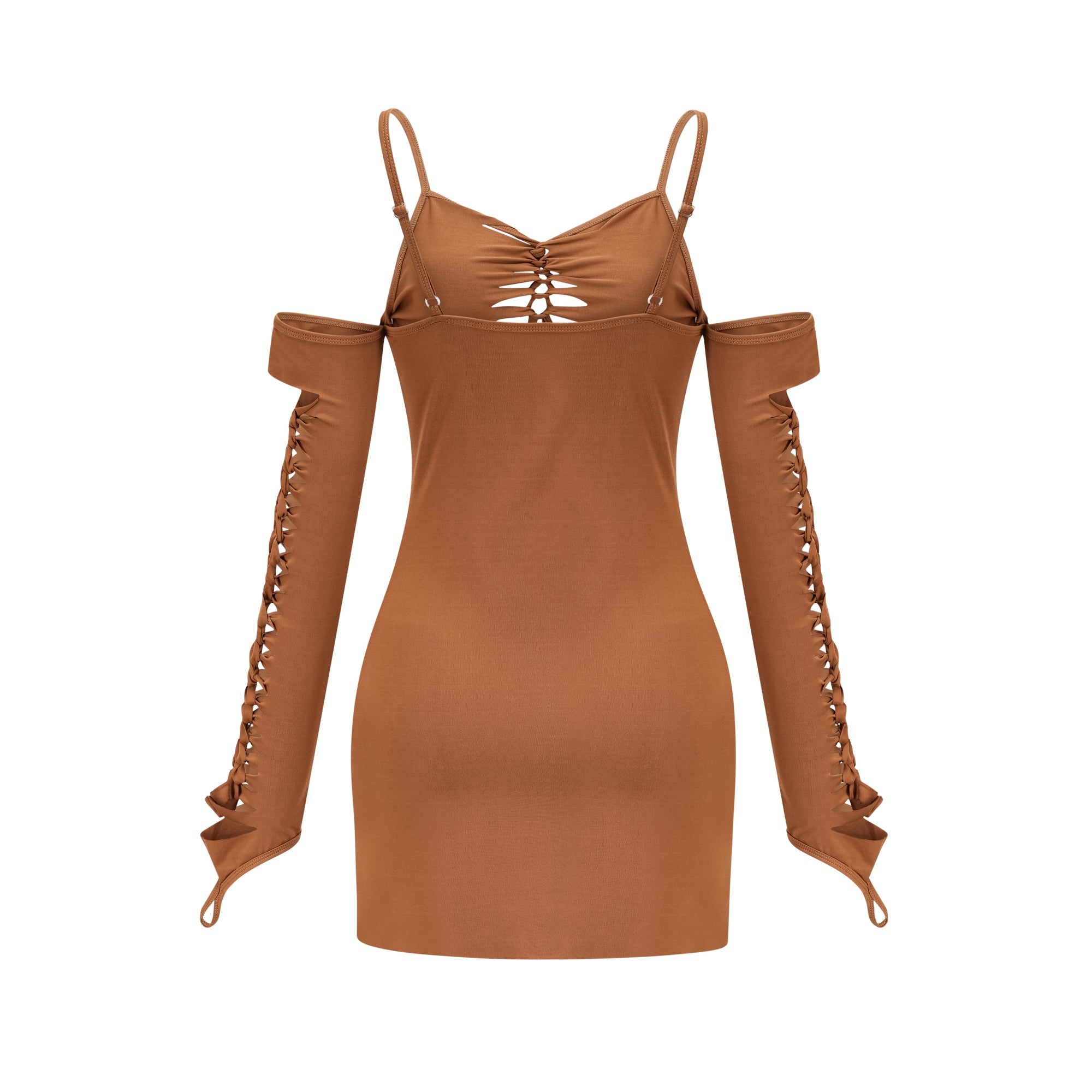 Capriana brown cut-out mini dress