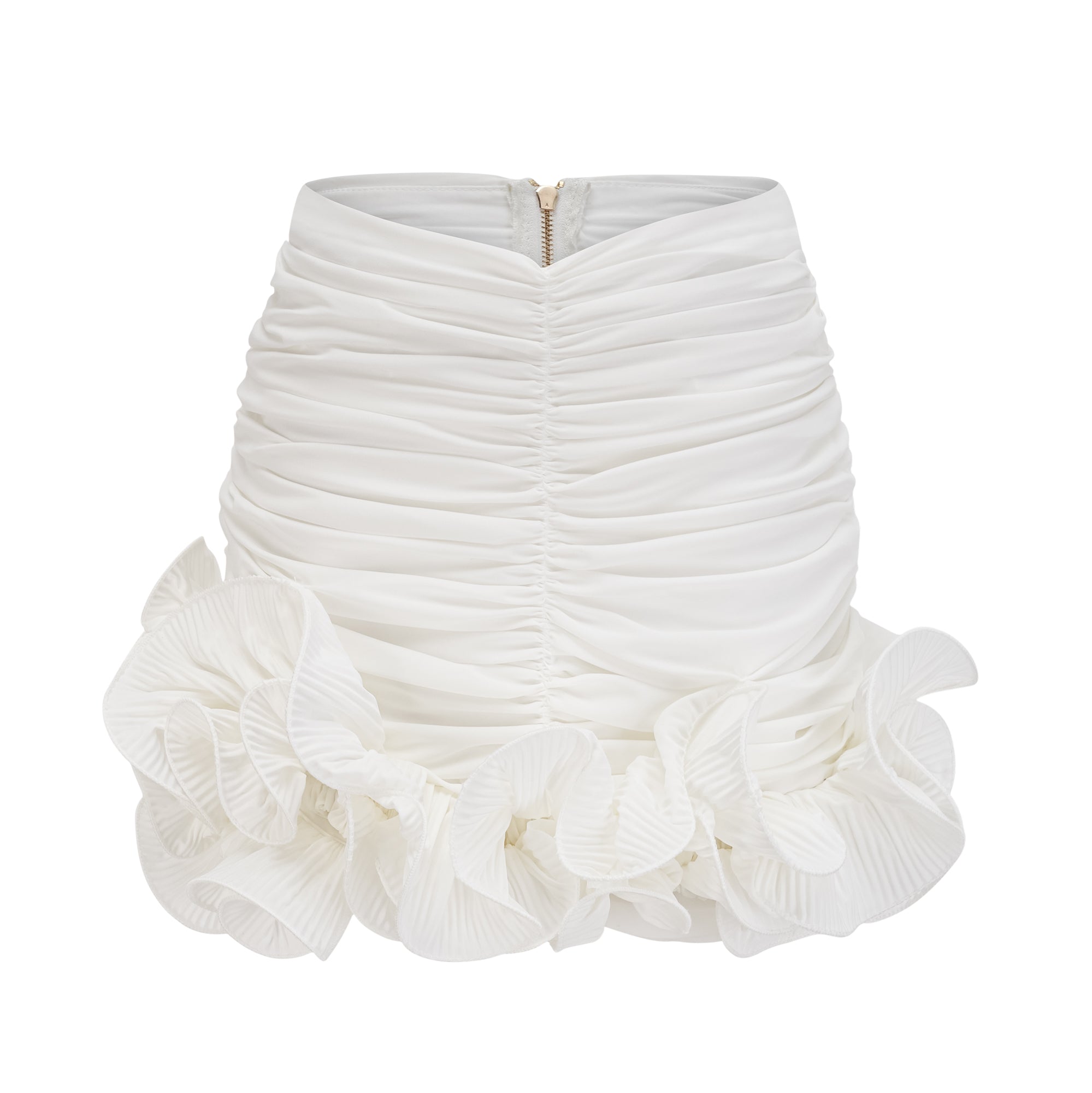 Sylvie ruched ruffled mini skirt