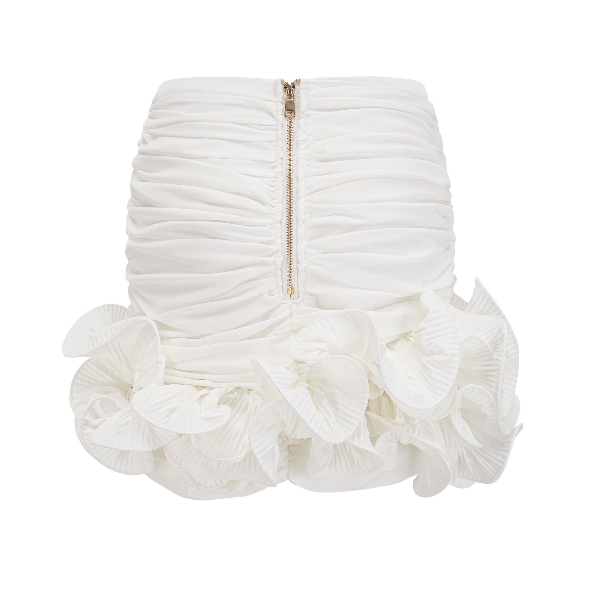 Sylvie ruched ruffled mini skirt