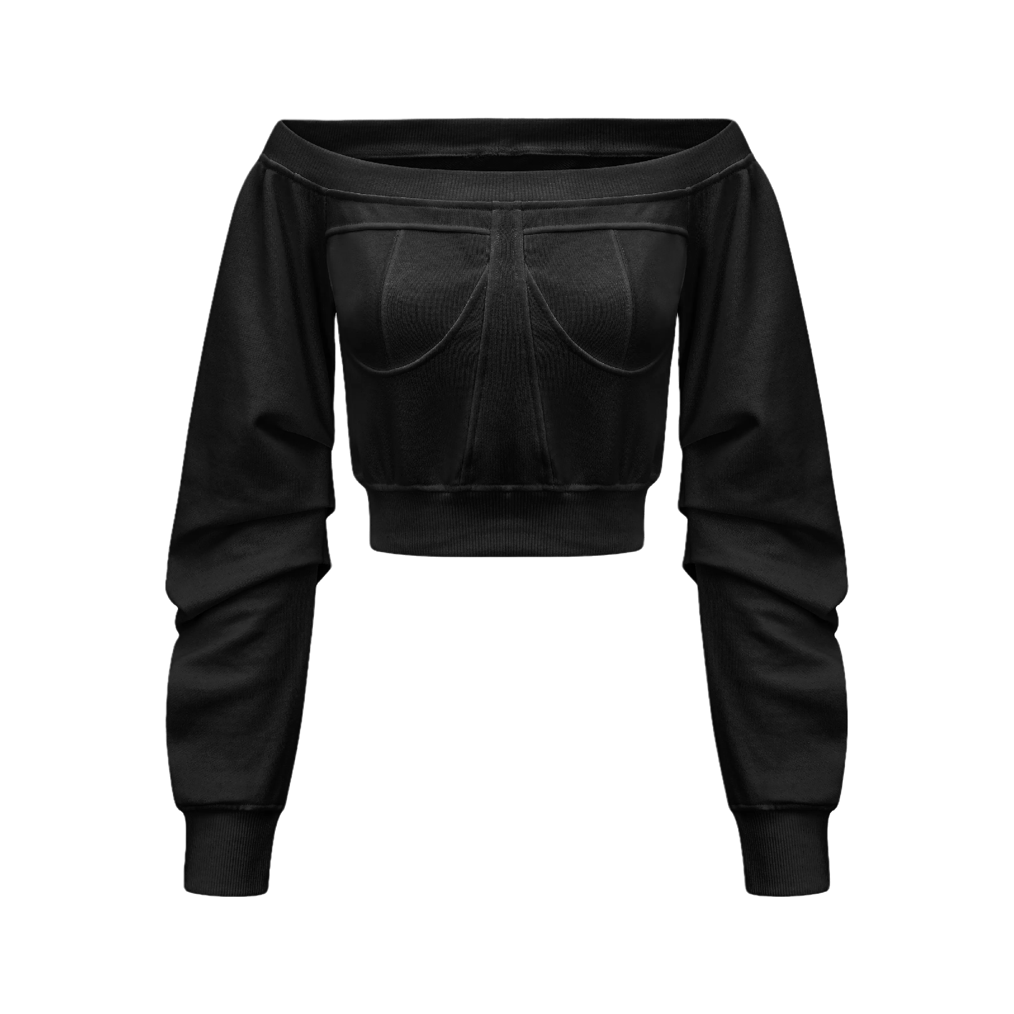 Dear Me-bustier-style cropped sweatshirt