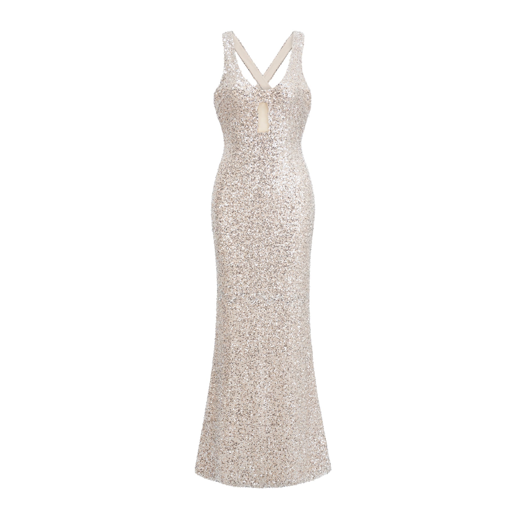 Raphaëlle low-cut sequinned maxi dress