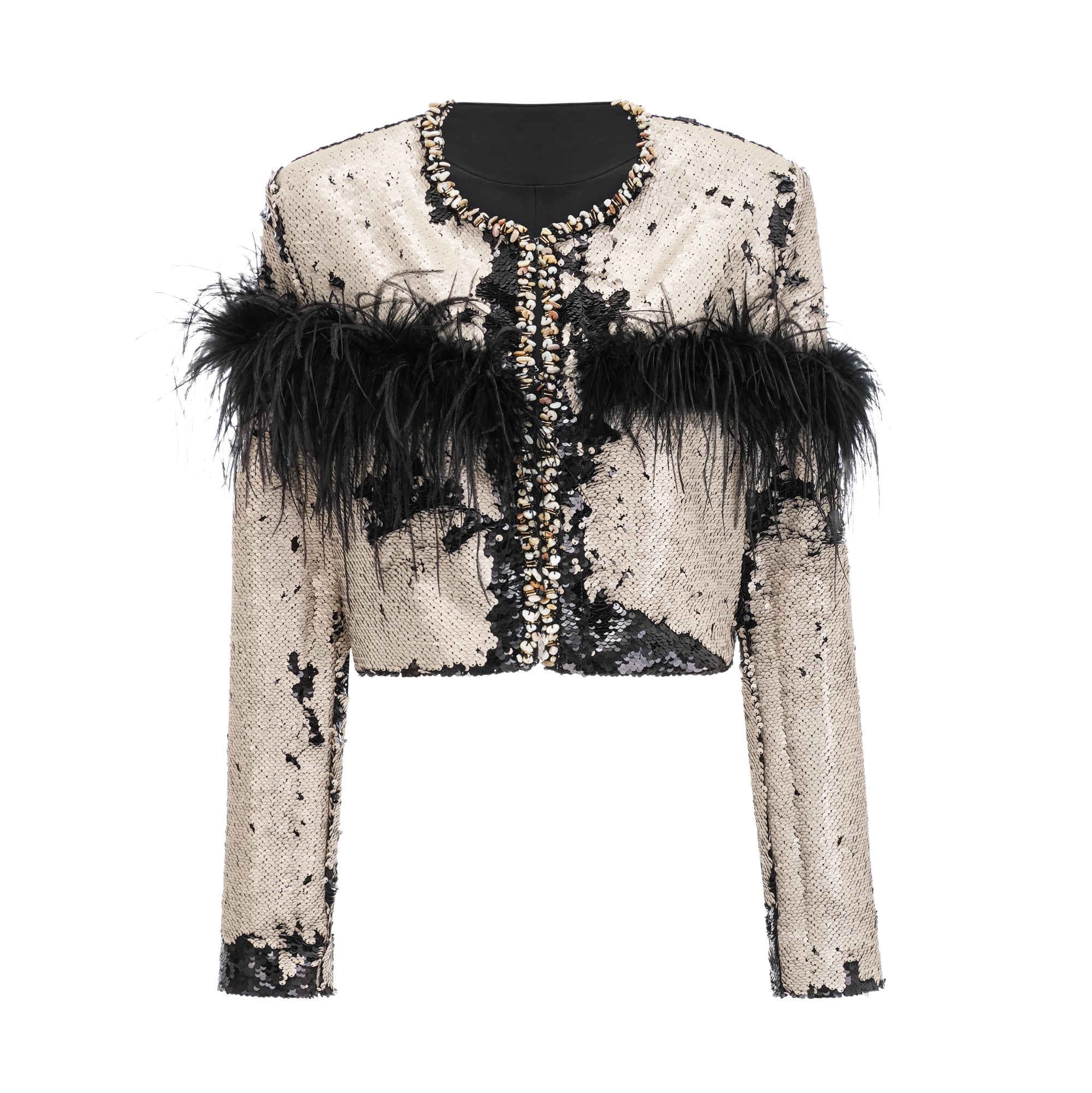 Magali embellished feather-detailing jacket