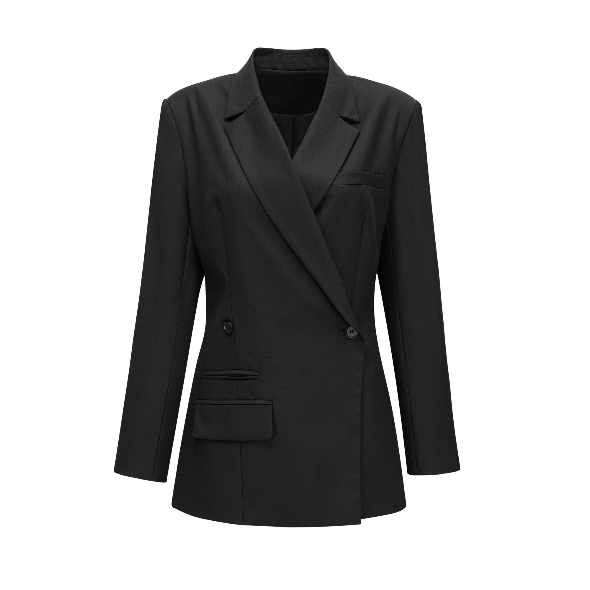 Priscille black double-breasted wool blazer - Miss Rosier - Women's Online Boutique