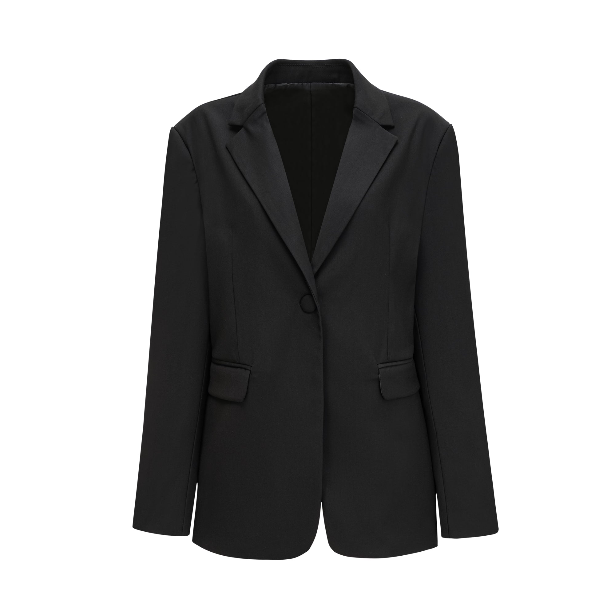 Renée black loose-fit single-breasted wool blazer - Miss Rosier - Women's Online Boutique